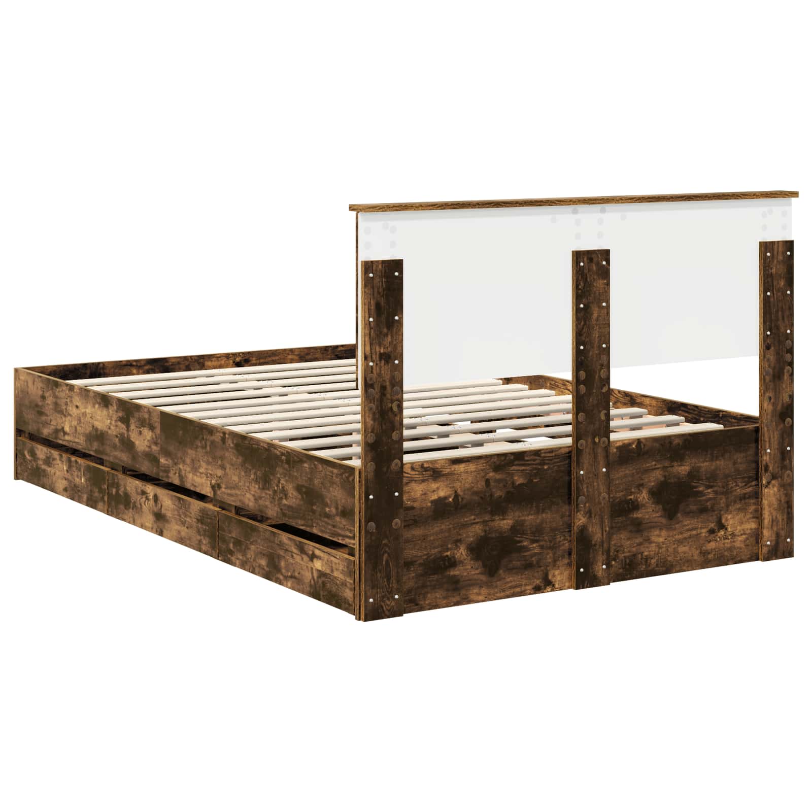 Sengestamme med skuff Røkt eik 120 x 200 cm Ingeniørtre