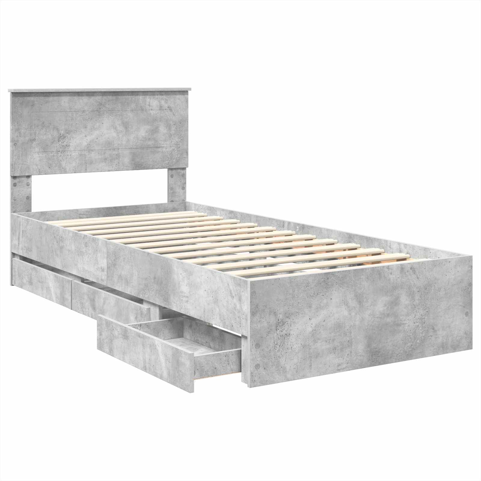 Sengestamme med skuff Betonggrå 100 x 200 cm Ingeniørtre