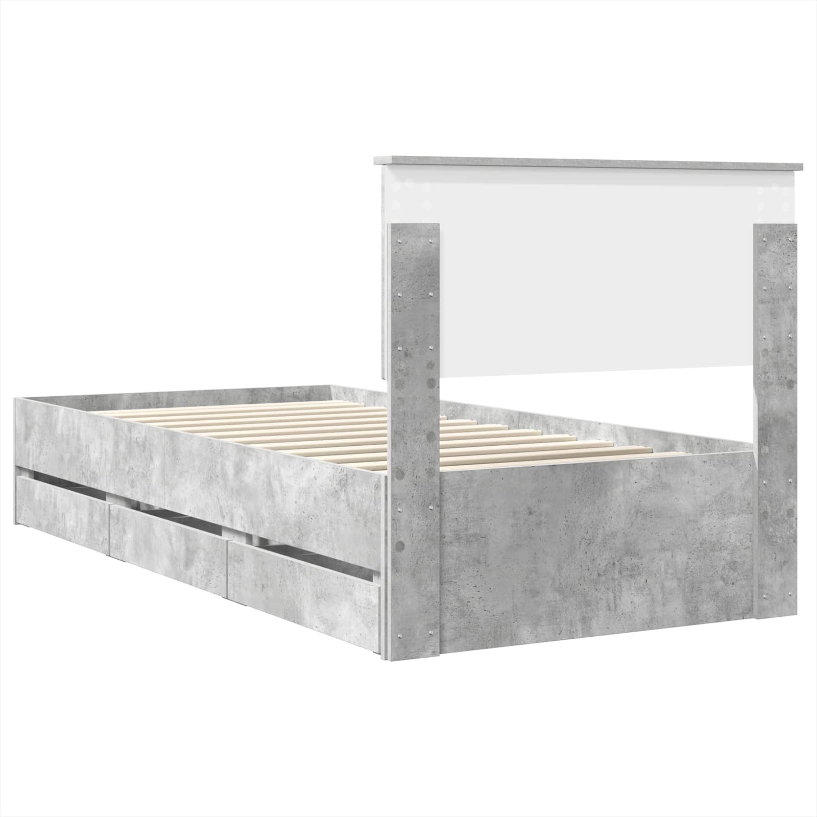 Sengestamme med skuff Betonggrå 100 x 200 cm Ingeniørtre