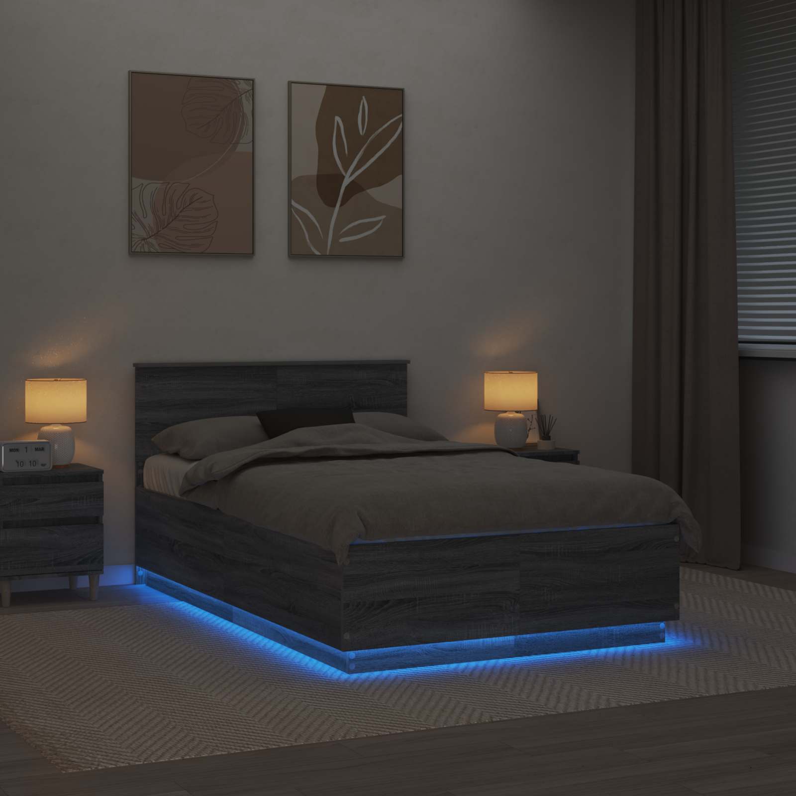 Sengestamme Grå Sonoma 120 x 190 cm Konstruert tre