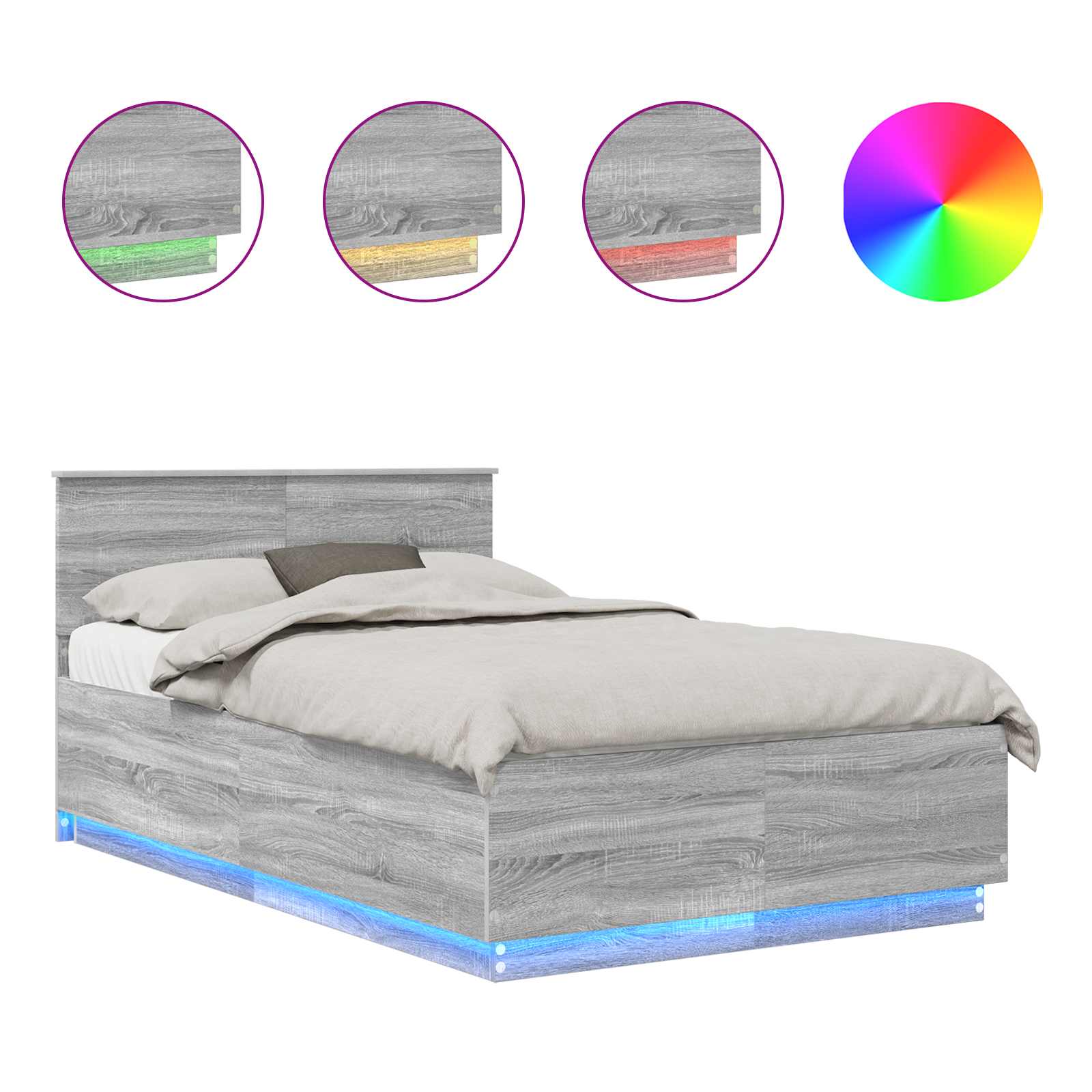 Sengestamme Grå Sonoma 120 x 190 cm Konstruert tre