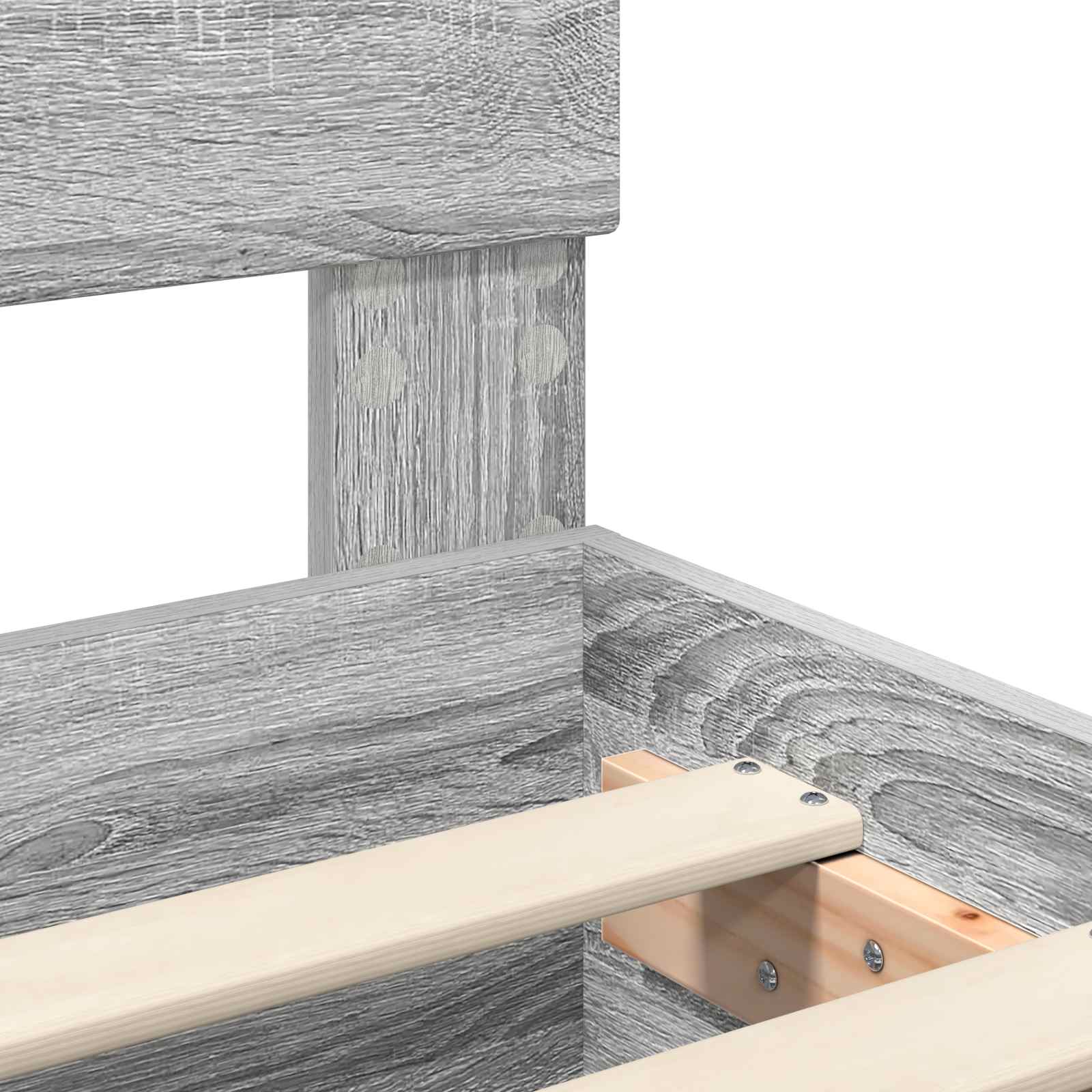 Sengestamme med hylle Grå Sonoma 90 x 200 cm Konstruert tre