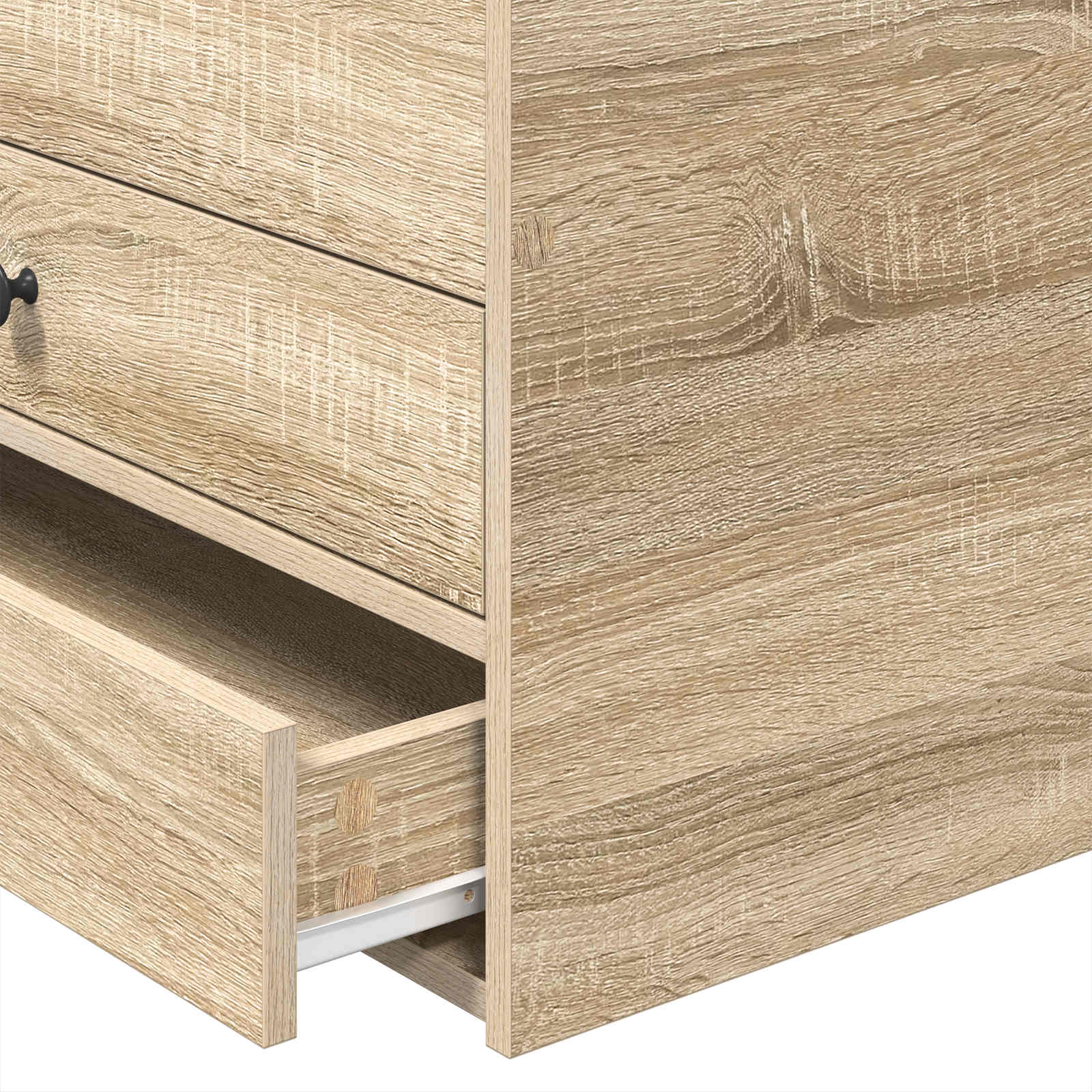 Seng med skuff Sonoma Eik og Svart 100 x 200 cm Konstruert tre