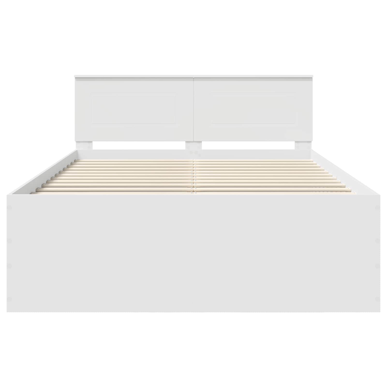 Sengestamme med hodegjerde Hvit 140 x 200 cm Konstruert tre