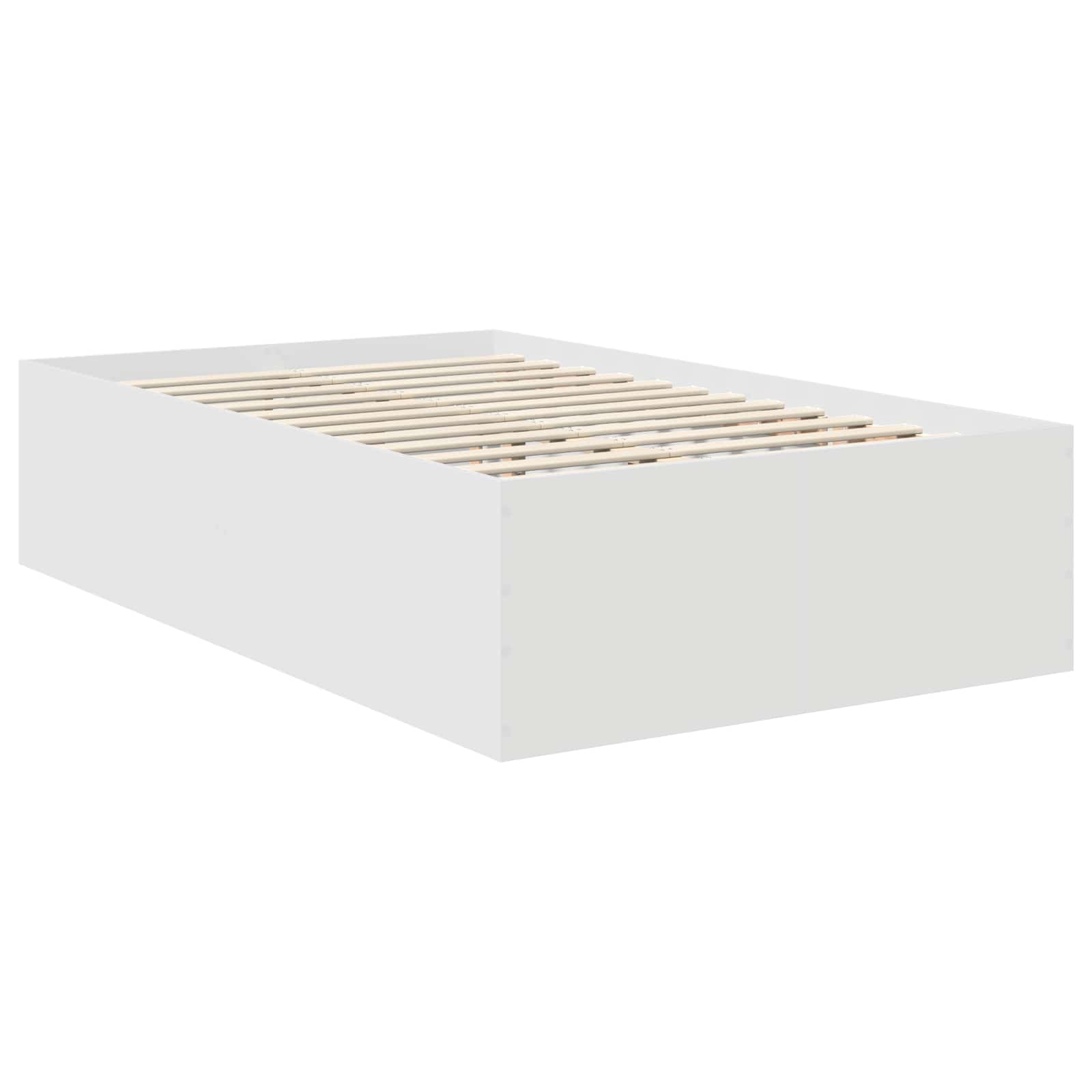 Sengestamme med hodegjerde Hvit 135 x 190 cm Konstruert tre