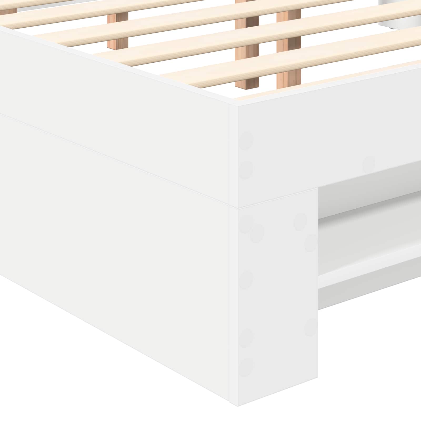 Sengestamme med hodegjerde Hvit 140 x 200 cm Konstruert tre