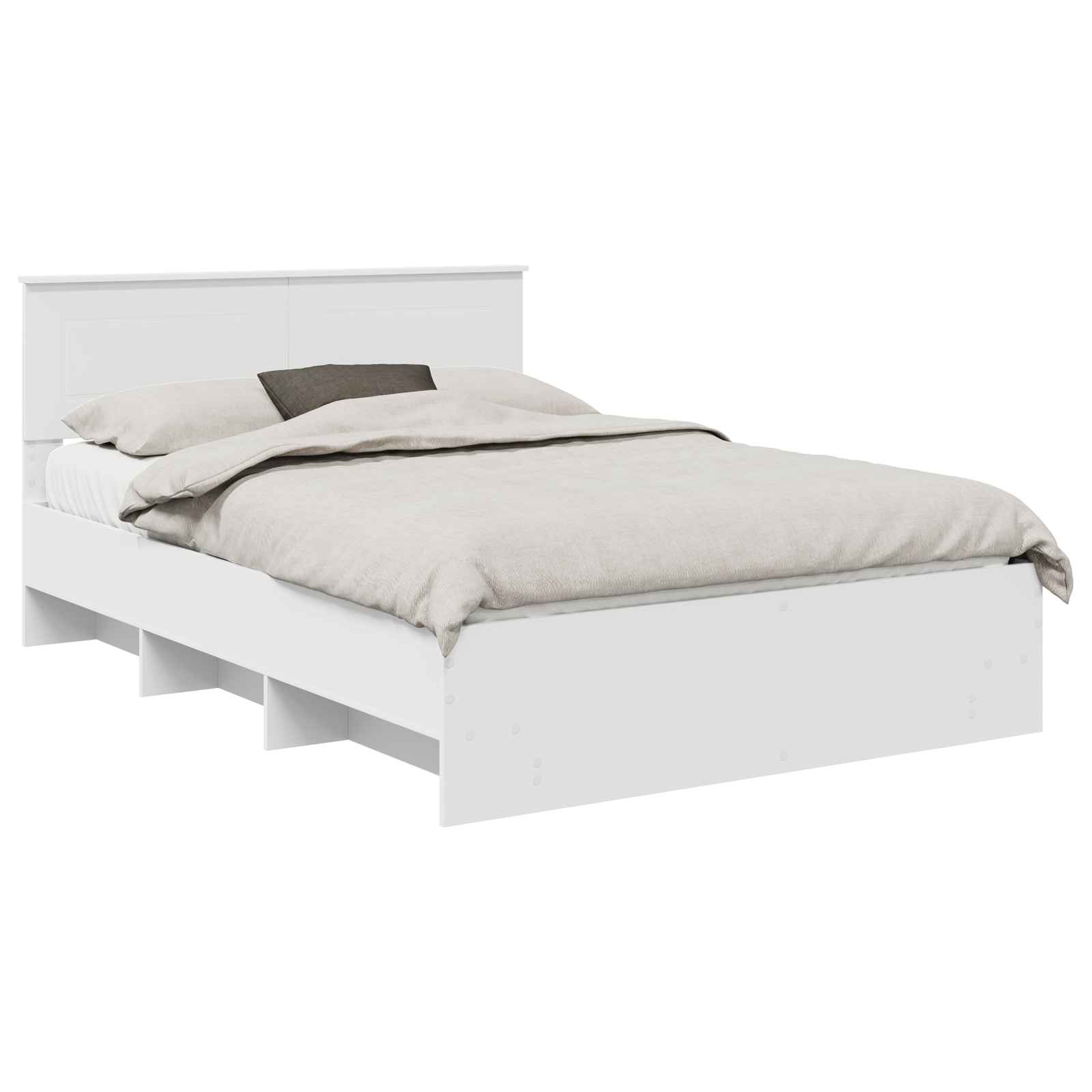 Sengestamme med hodegjerde Hvit 140 x 200 cm Konstruert tre