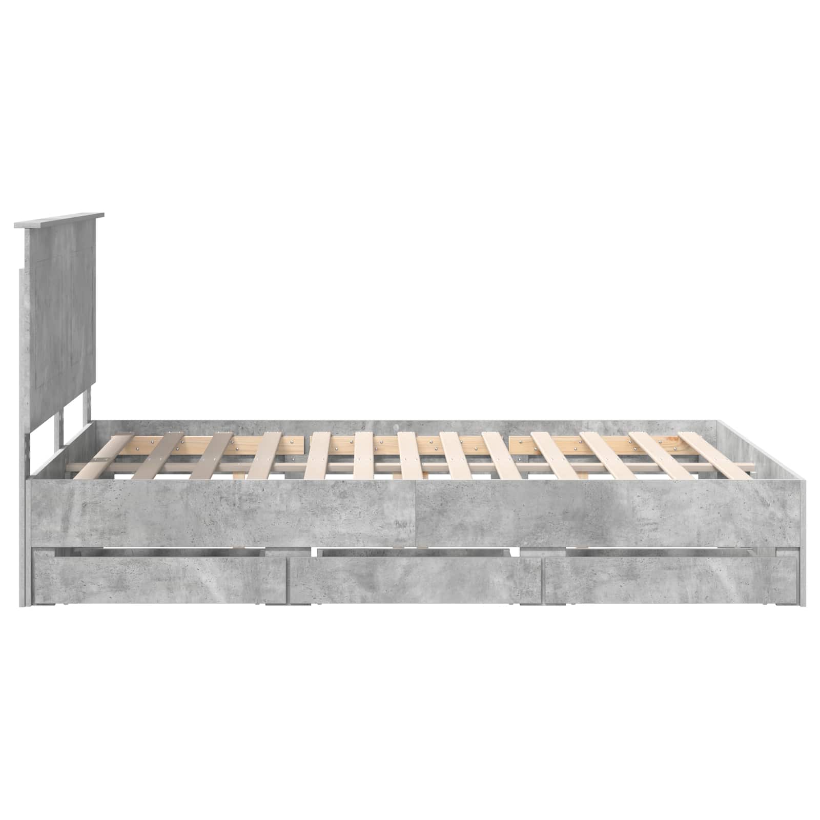Sengestamme med skuff Betonggrå 140 x 190 cm Ingeniørtre