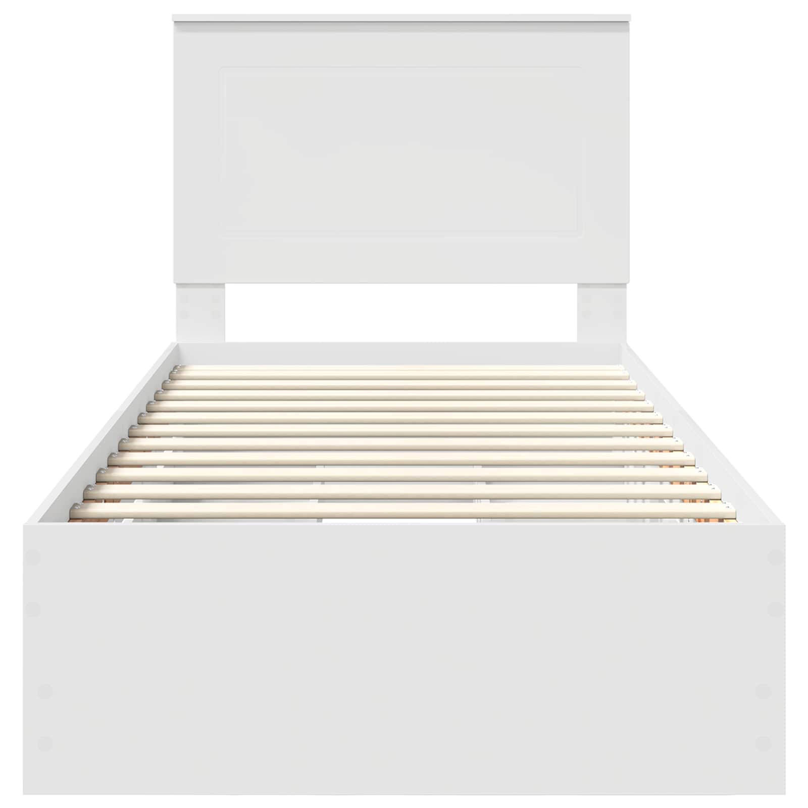 Sengestamme med skuff med lagring Hvit 100 x 200 cm Ingeniørtre