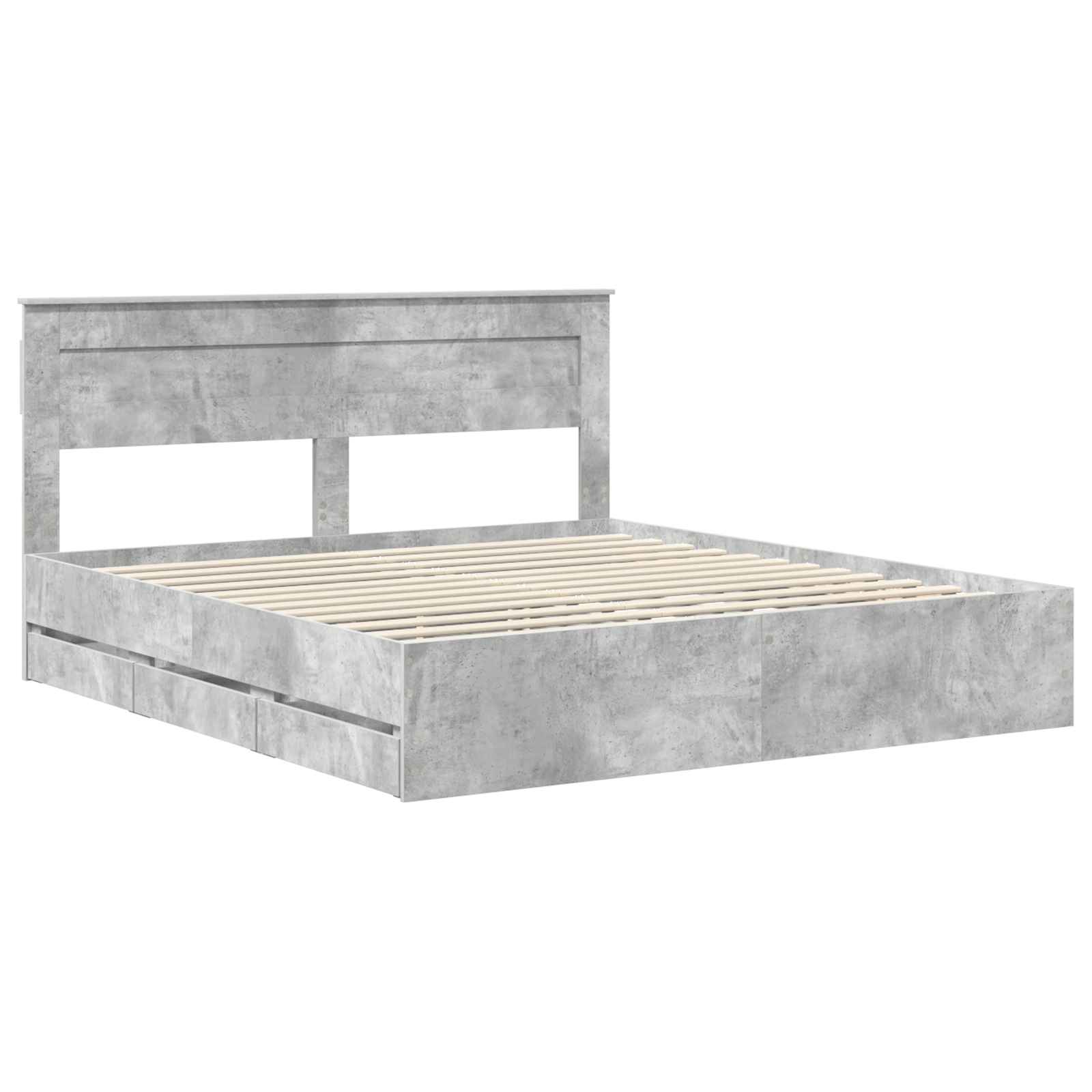 Sengestamme med skuff Betonggrå 200 x 200 cm Ingeniørtre