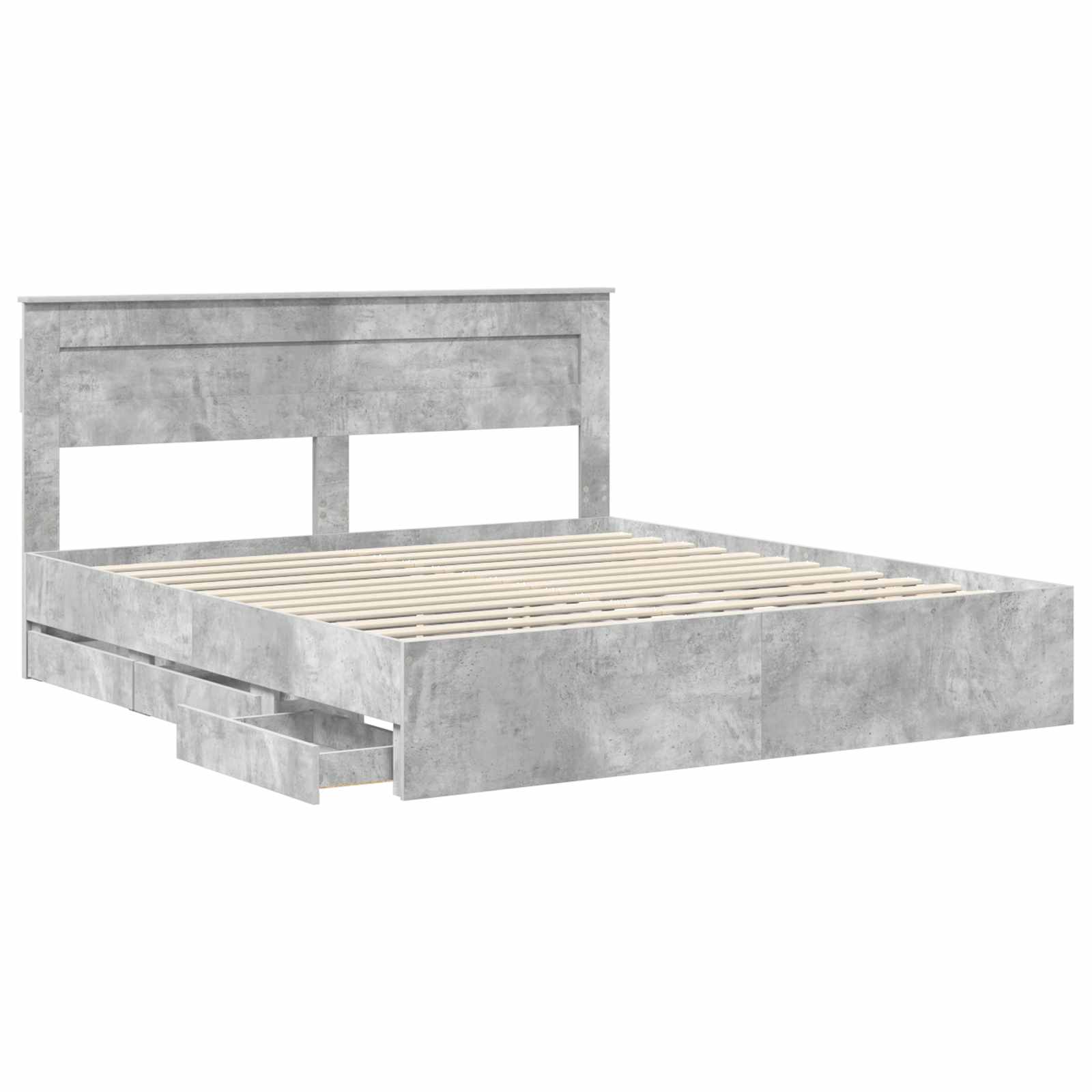 Sengestamme med skuff Betonggrå 200 x 200 cm Ingeniørtre