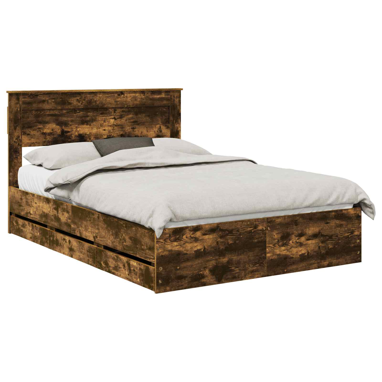 Sengestamme med skuff Røkt eik 160 x 200 cm Ingeniørtre