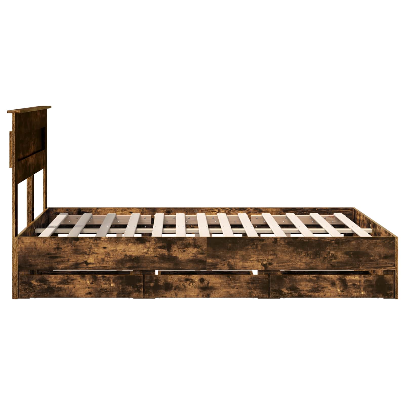 Sengestamme med skuff Røkt eik 160 x 200 cm Ingeniørtre