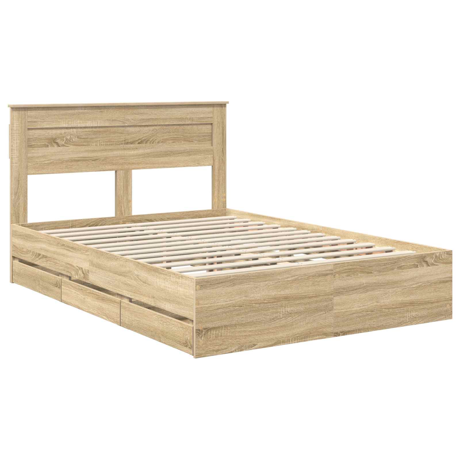 Sengestamme med skuff Sonoma eik 140 x 190 cm Ingeniørtre