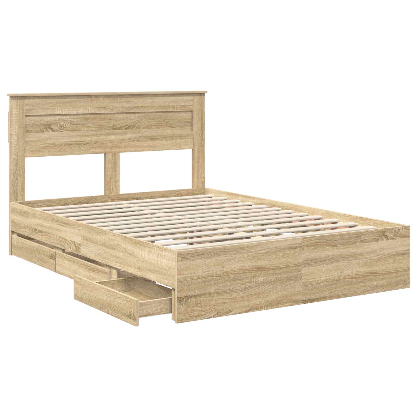 Sengestamme med skuff Sonoma eik 140 x 190 cm Ingeniørtre