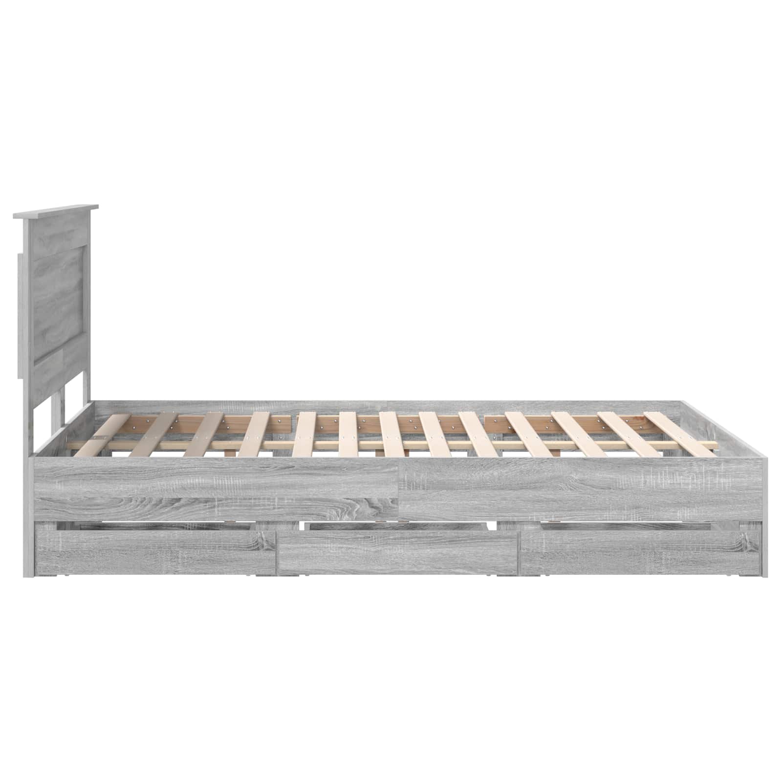 Sengestamme med skuff Grå Sonoma 150 x 200 cm Ingeniørtre