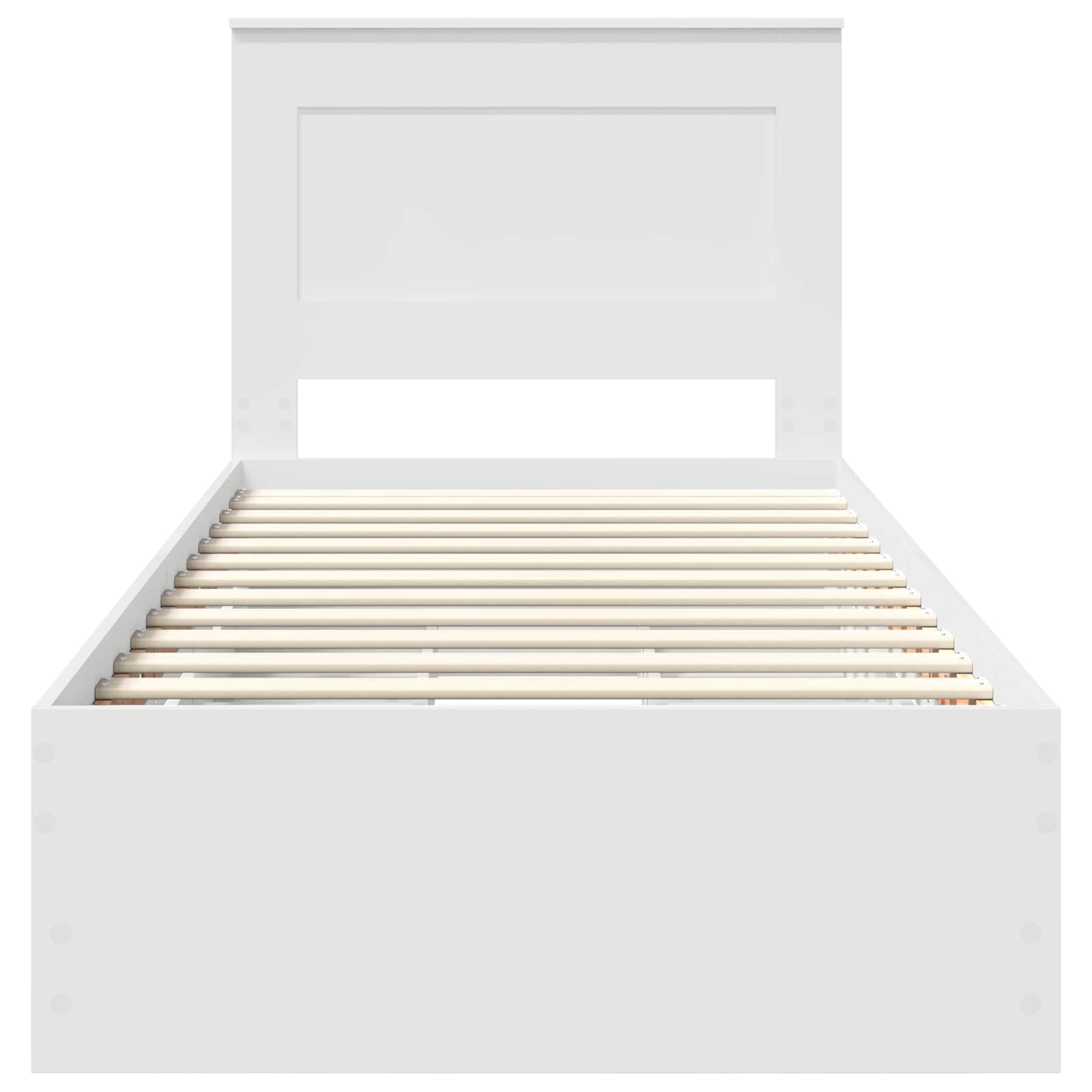 Sengestamme med skuff med lagring Hvit 100 x 200 cm Ingeniørtre