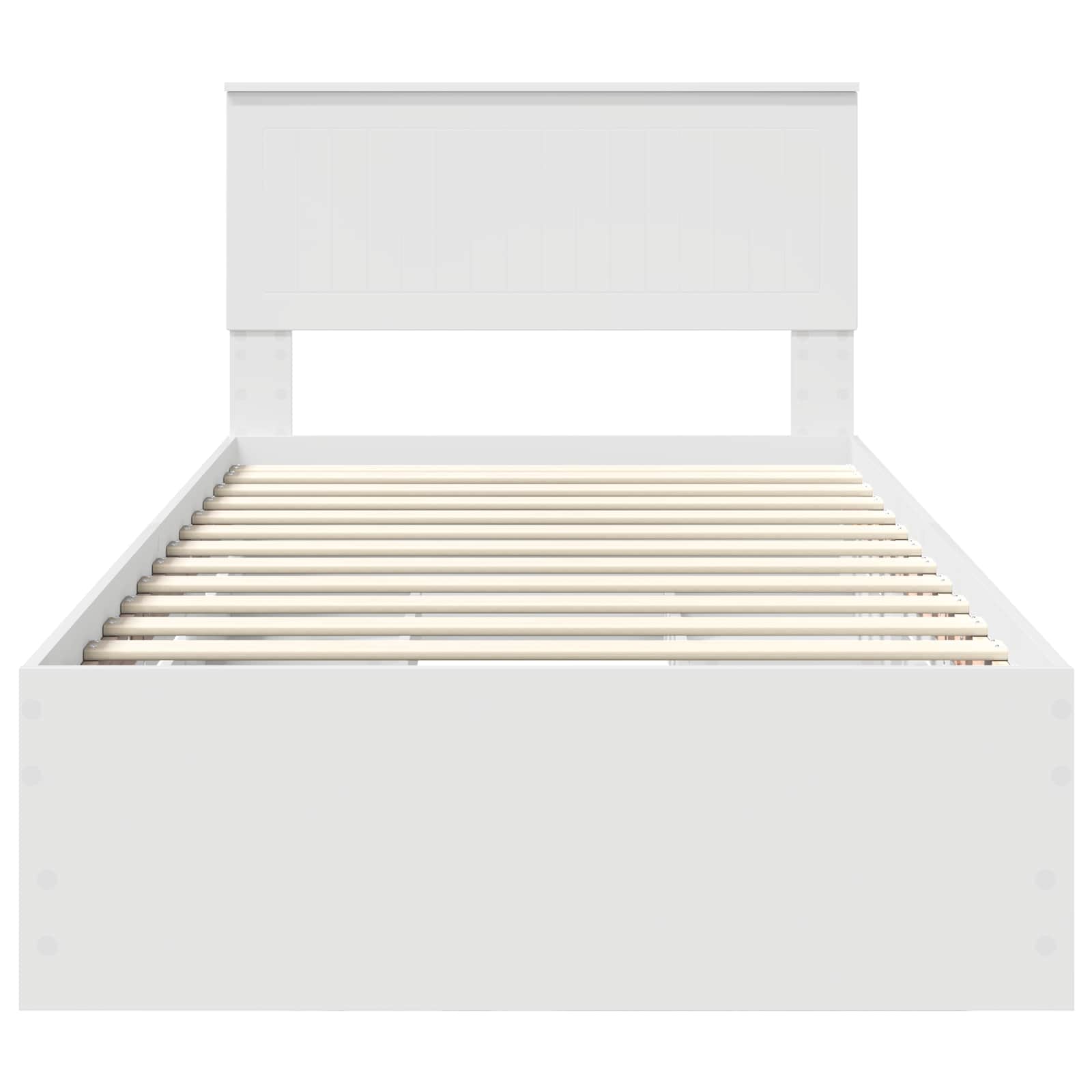 Sengestamme med skuff med lagring Hvit 100 x 200 cm Ingeniørtre