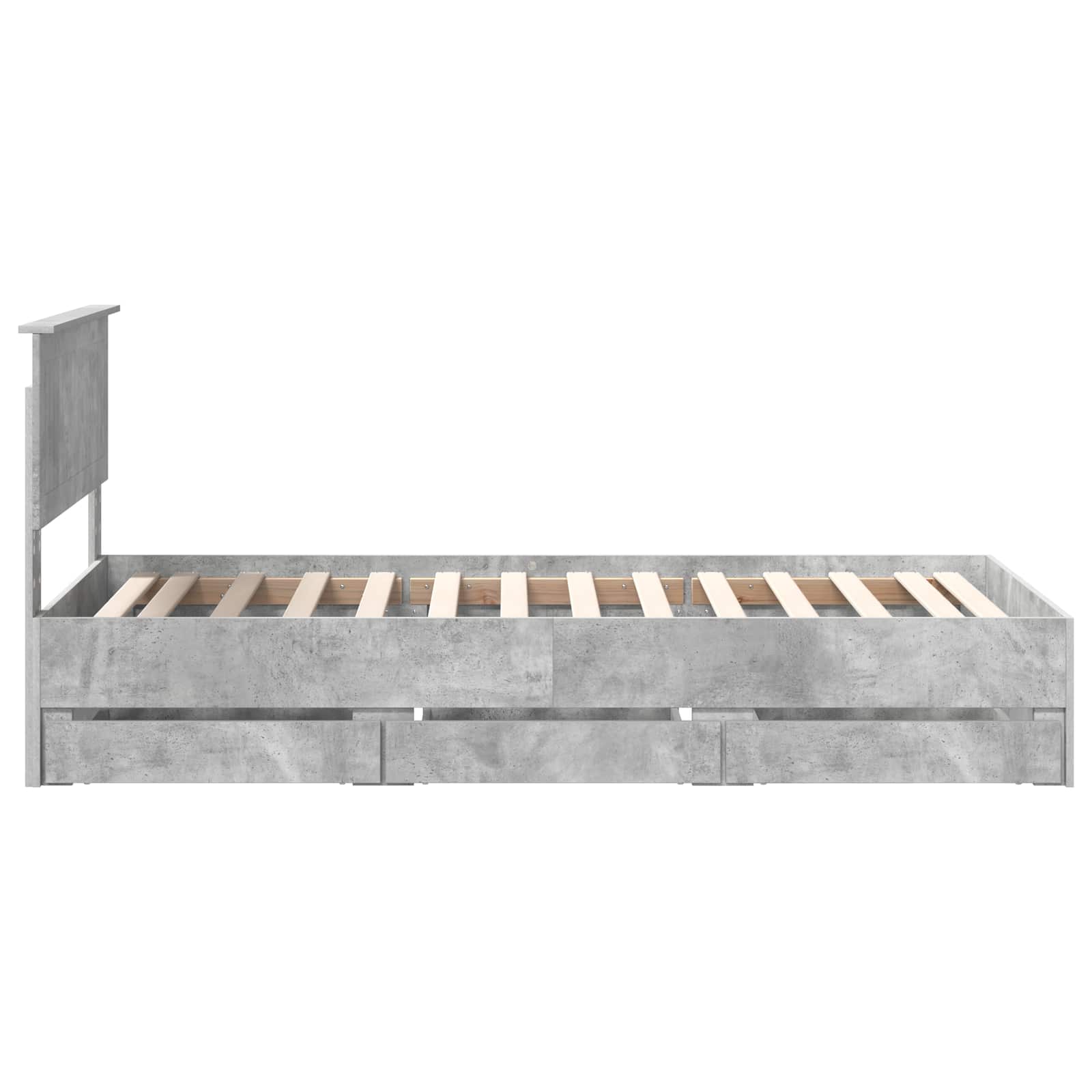Sengestamme med skuff Betonggrå 90 x 190 cm Ingeniørtre