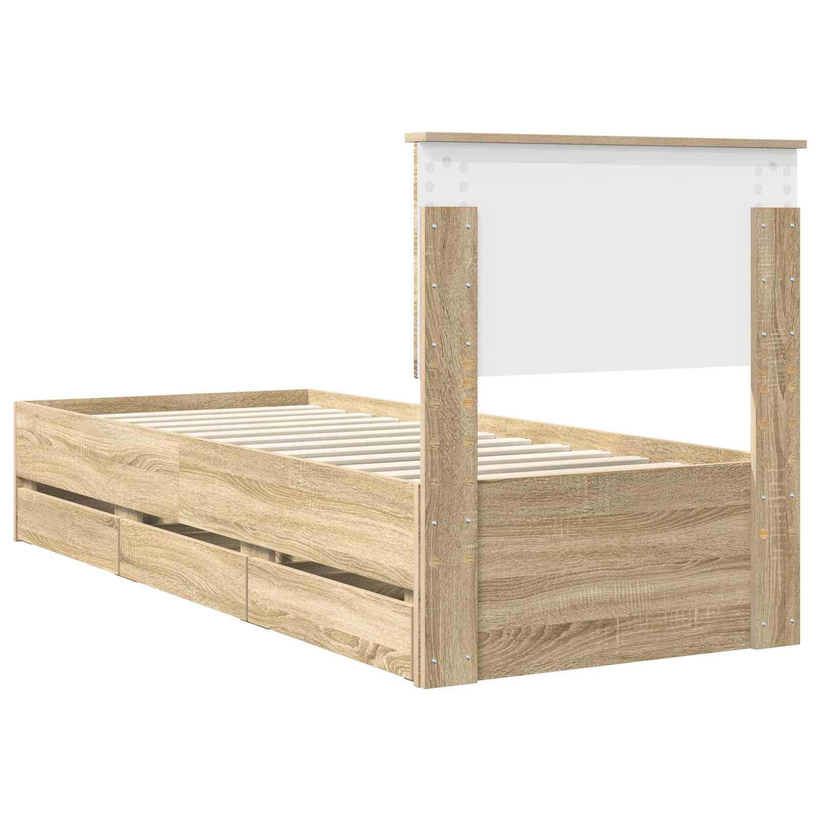 Sengestamme med skuff Sonoma eik 75 x 190 cm Ingeniørtre