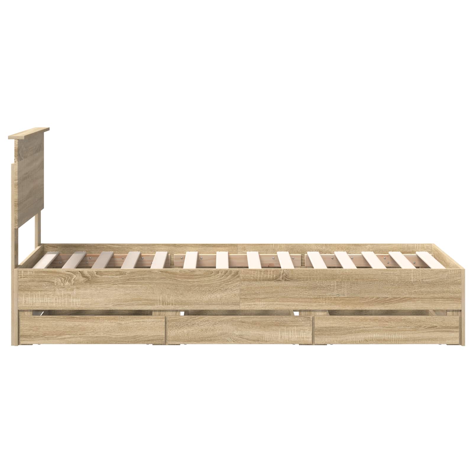 Sengestamme med skuff Sonoma eik 75 x 190 cm Ingeniørtre