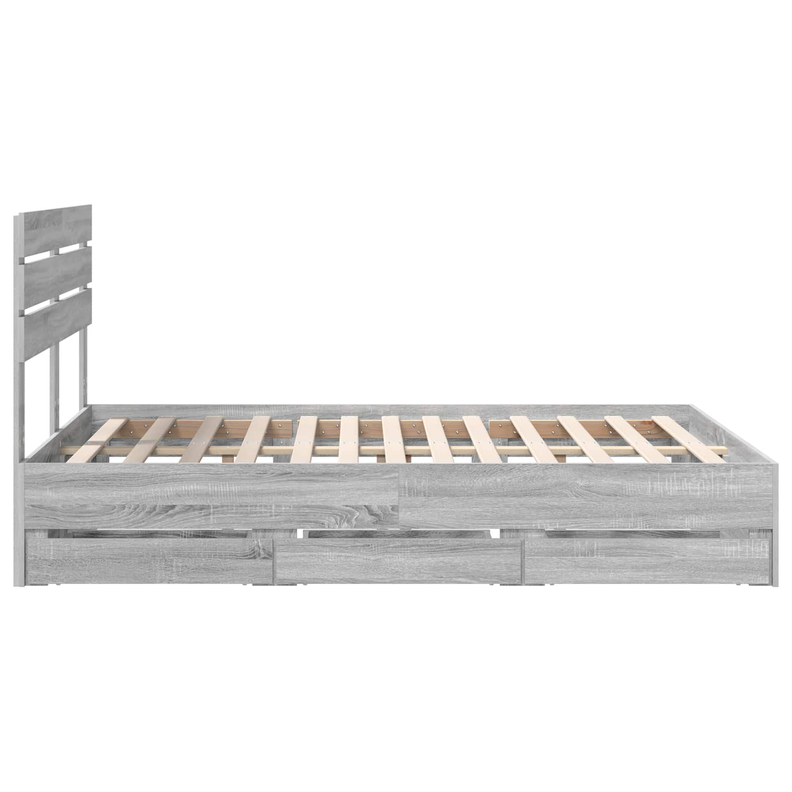 Sengestamme med skuff Grå Sonoma 150 x 200 cm Ingeniørtre