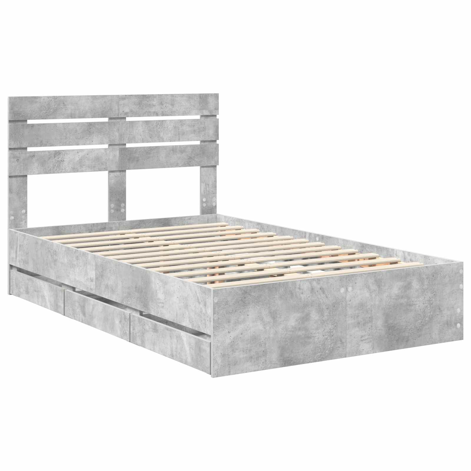 Sengestamme med skuff Betonggrå 120 x 190 cm Ingeniørtre