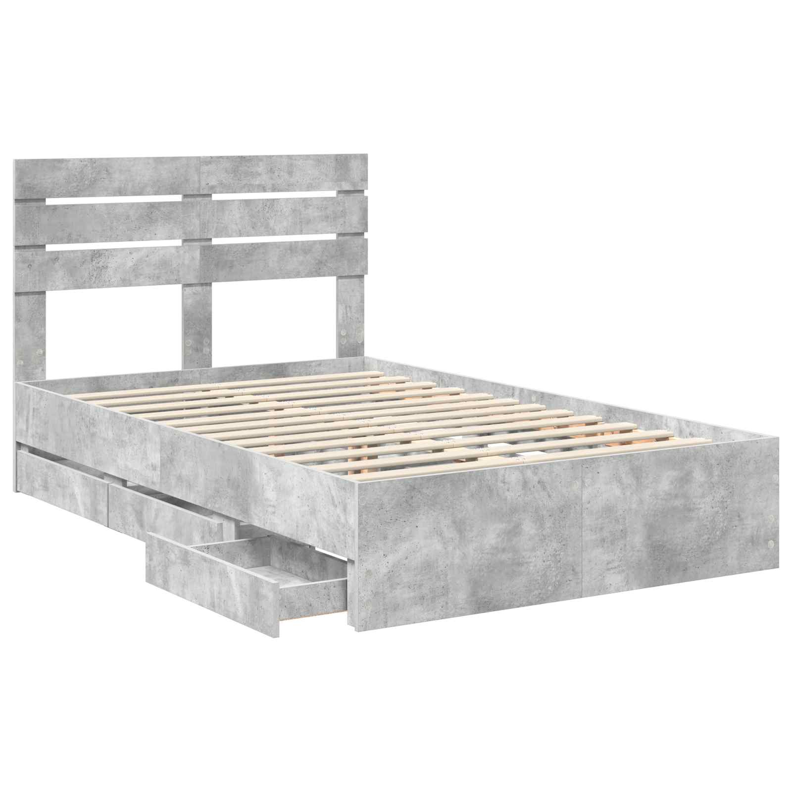 Sengestamme med skuff Betonggrå 120 x 190 cm Ingeniørtre