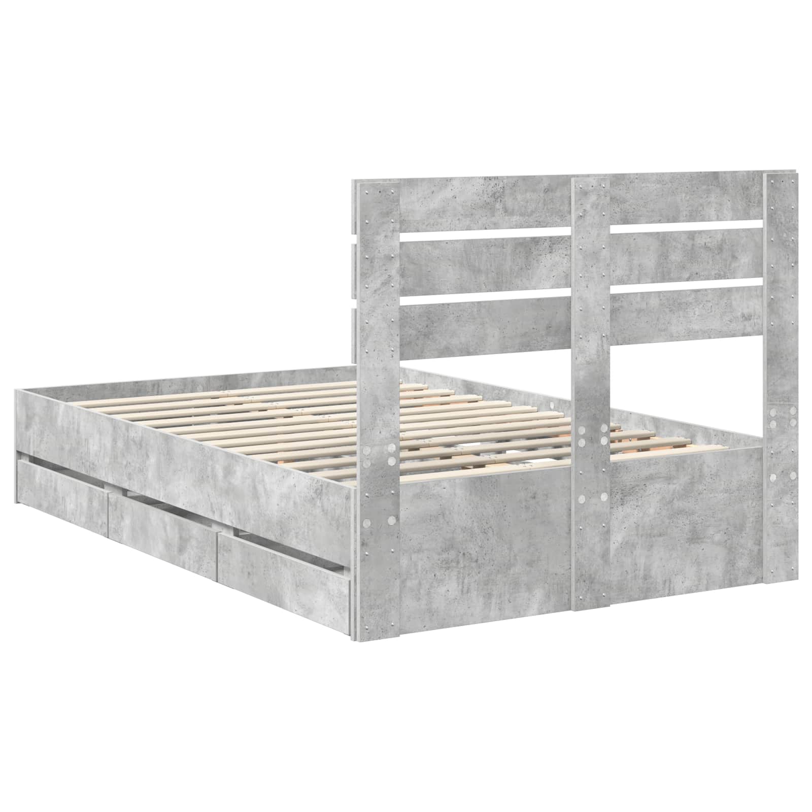 Sengestamme med skuff Betonggrå 120 x 190 cm Ingeniørtre