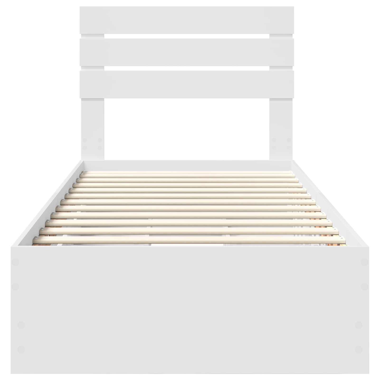 Sengestamme med skuff med lagring Hvit 100 x 200 cm Ingeniørtre