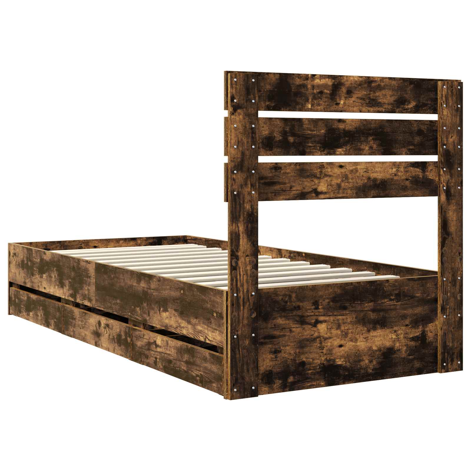 Sengestamme med skuff Røkt eik 90 x 190 cm Ingeniørtre