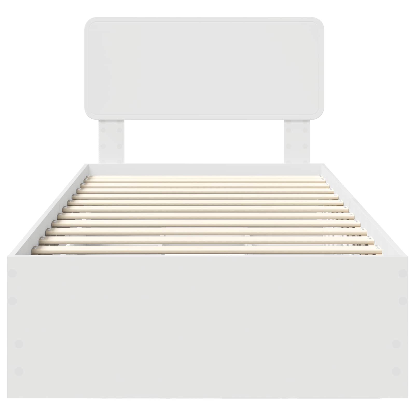 Sengestamme med skuff med lagring Hvit 75 x 190 cm Ingeniørtre