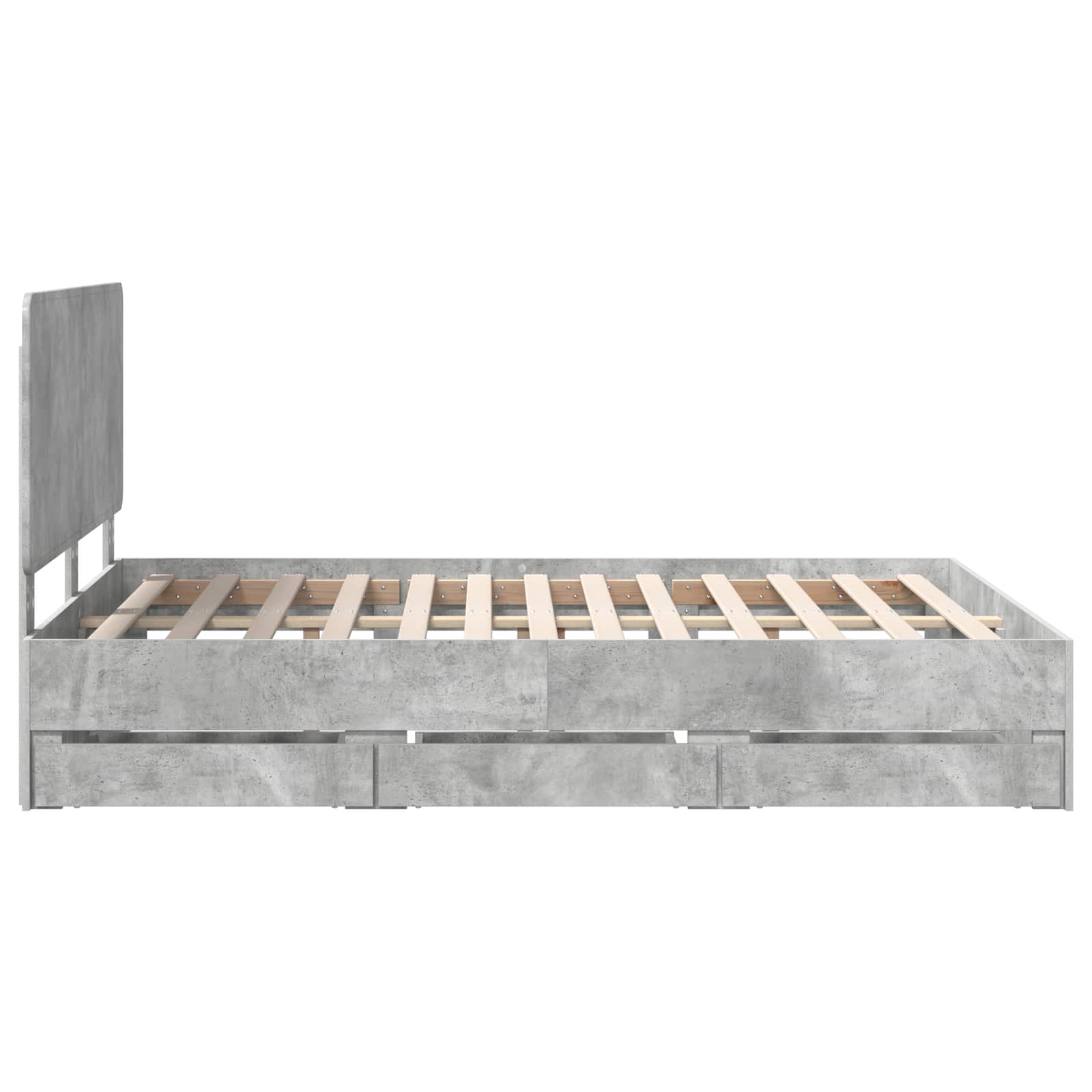 Sengestamme med skuff Betonggrå 140 x 200 cm Ingeniørtre