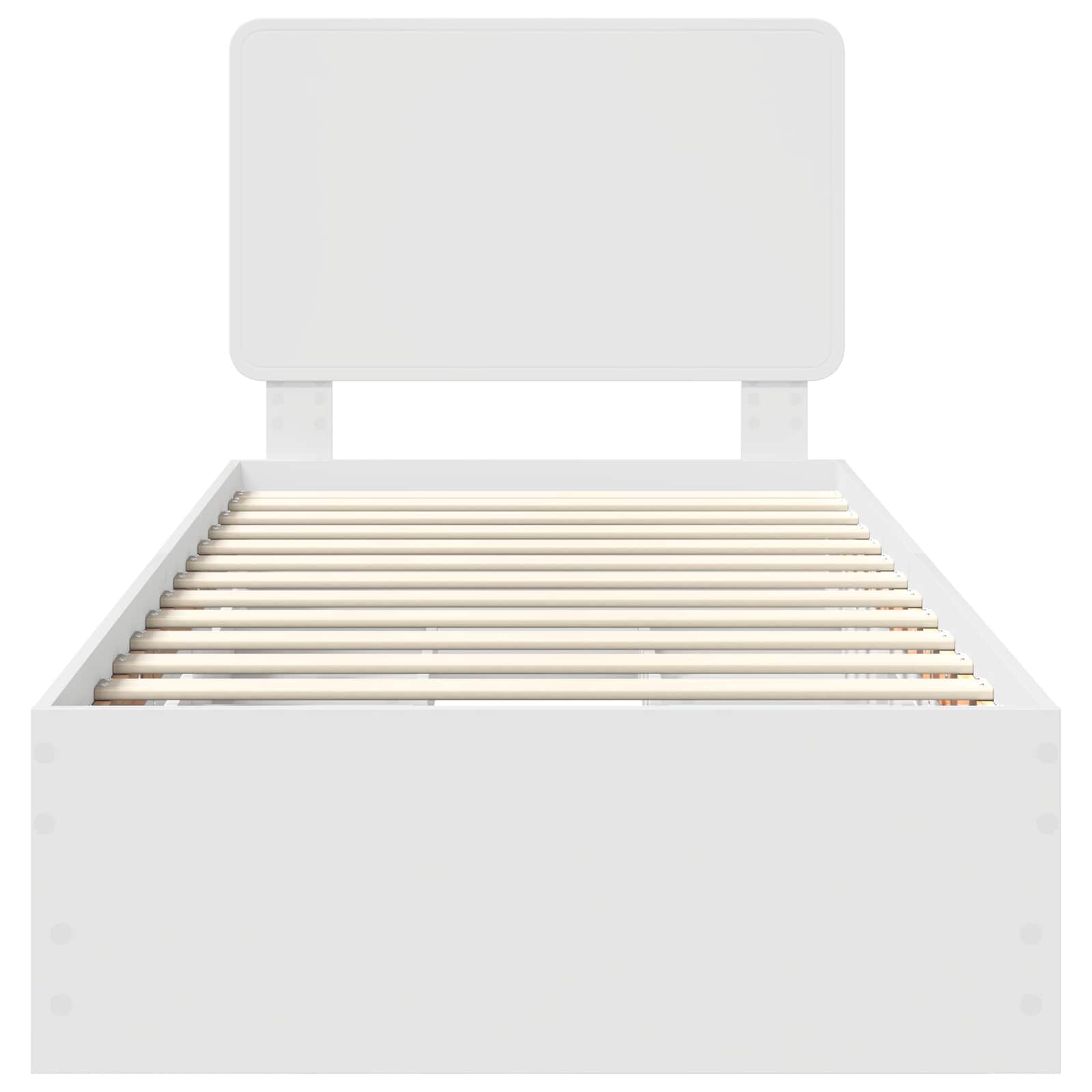 Sengestamme med skuff med lagring Hvit 100 x 200 cm Ingeniørtre