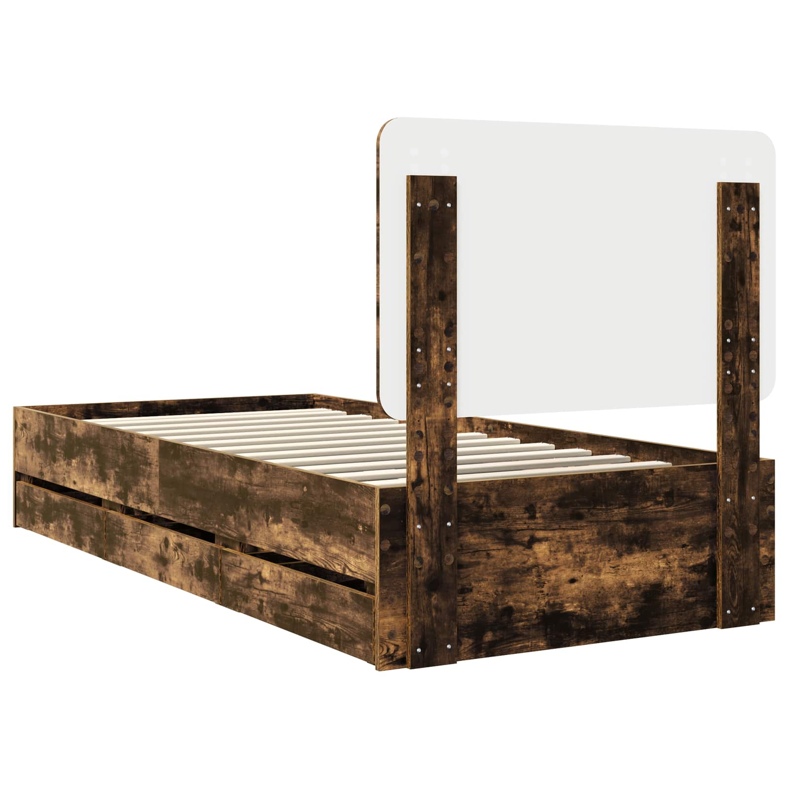 Sengestamme med skuff Røkt eik 90 x 190 cm Ingeniørtre