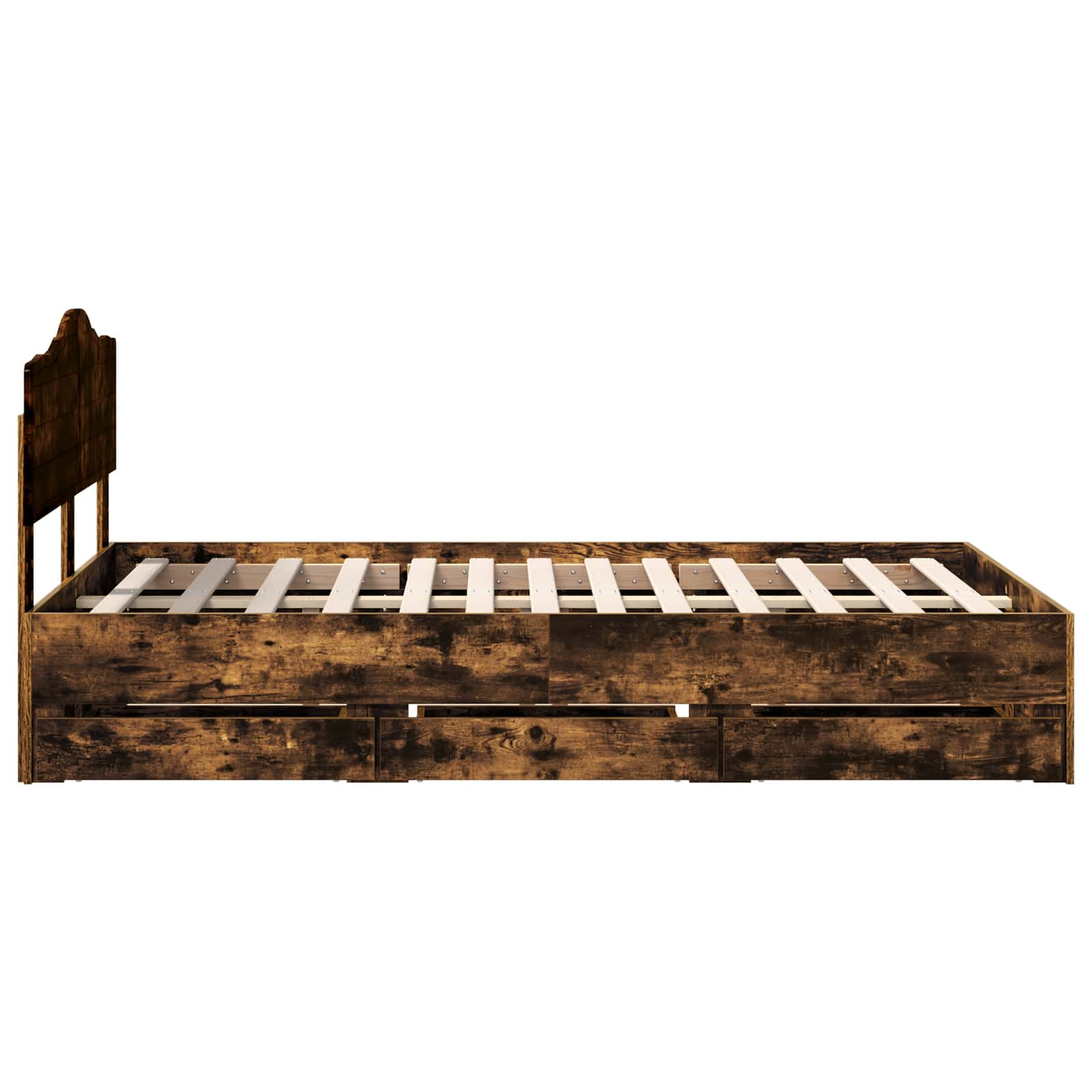 Sengestamme med skuff Røkt eik 135 x 190 cm Ingeniørtre