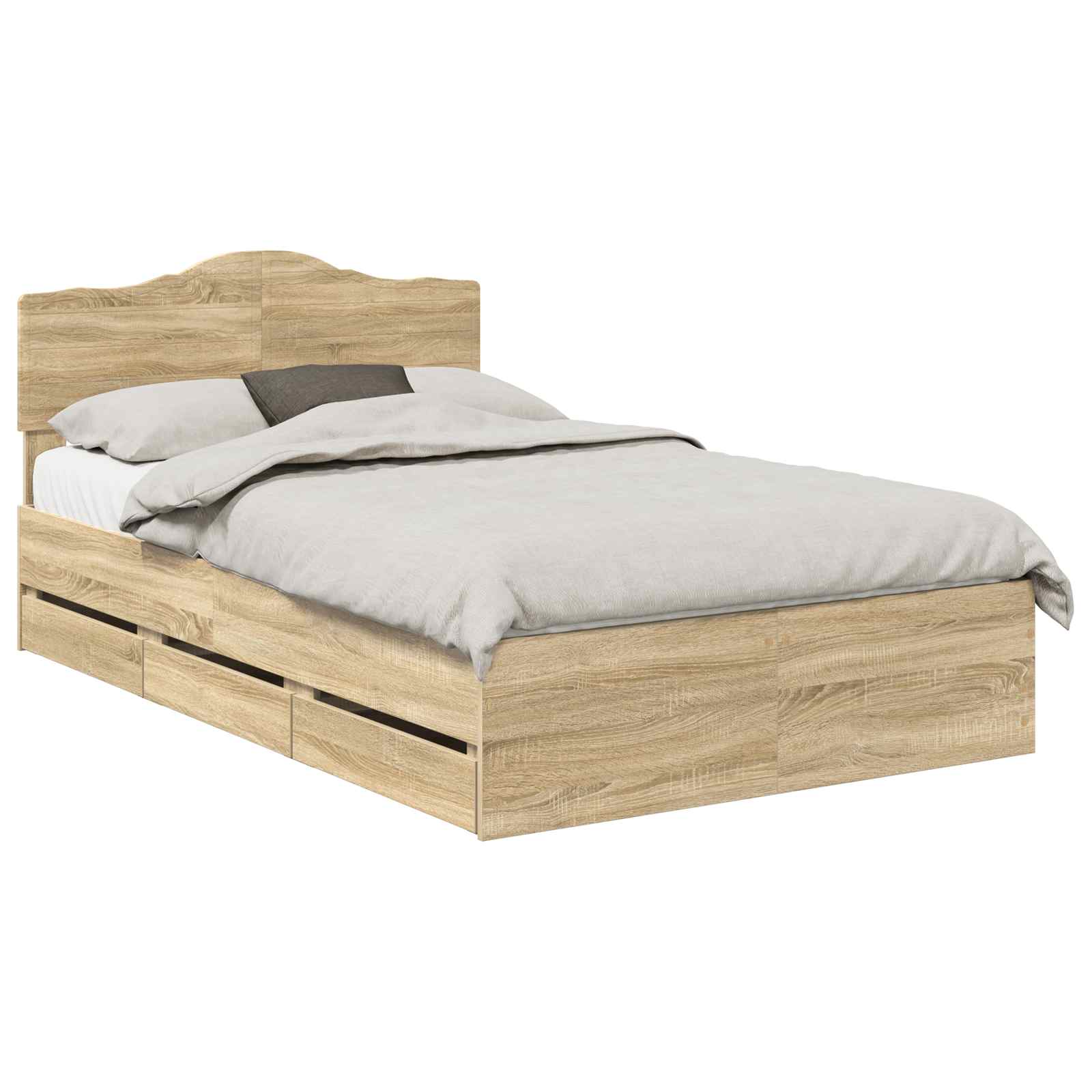 Sengestamme med skuff Sonoma eik 120 x 200 cm Ingeniørtre