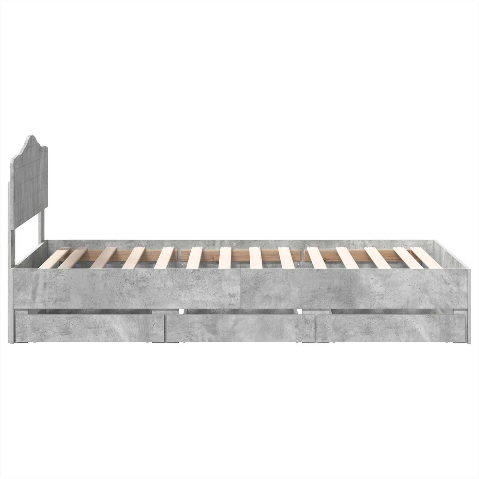 Sengestamme med skuff Betonggrå 90 x 190 cm Ingeniørtre