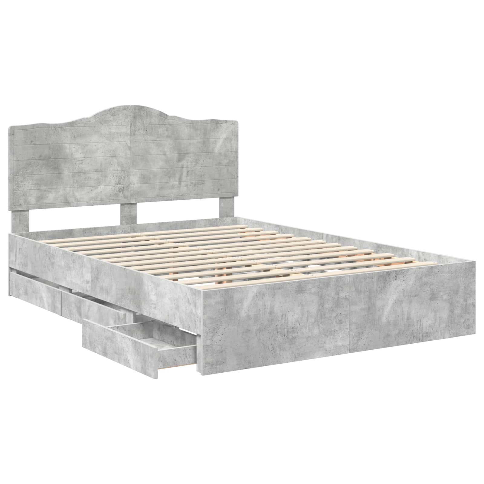 Sengestamme med skuff Betonggrå 150 x 200 cm Ingeniørtre