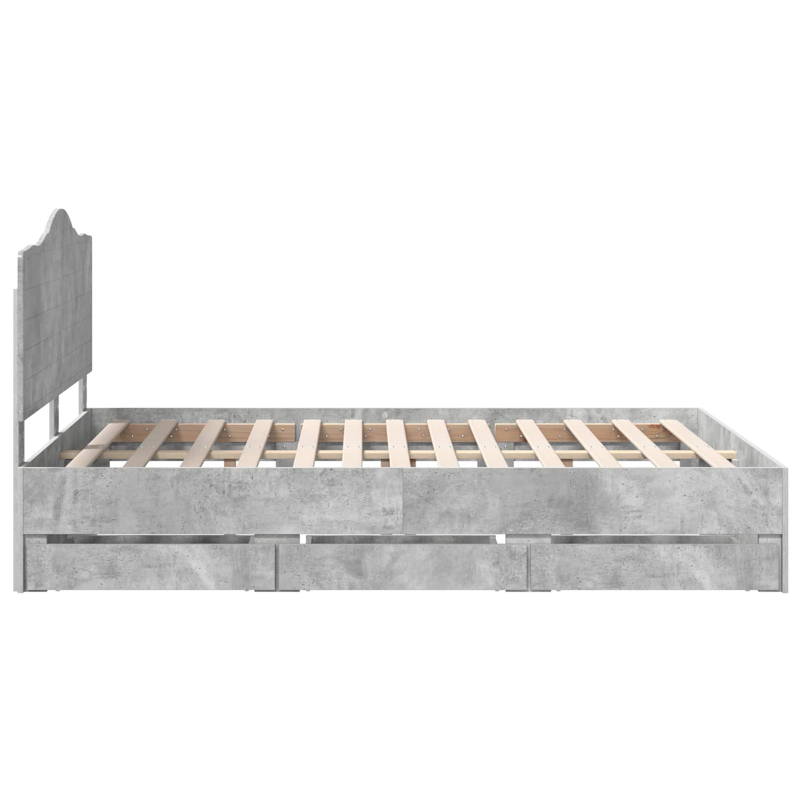 Sengestamme med skuff Betonggrå 150 x 200 cm Ingeniørtre