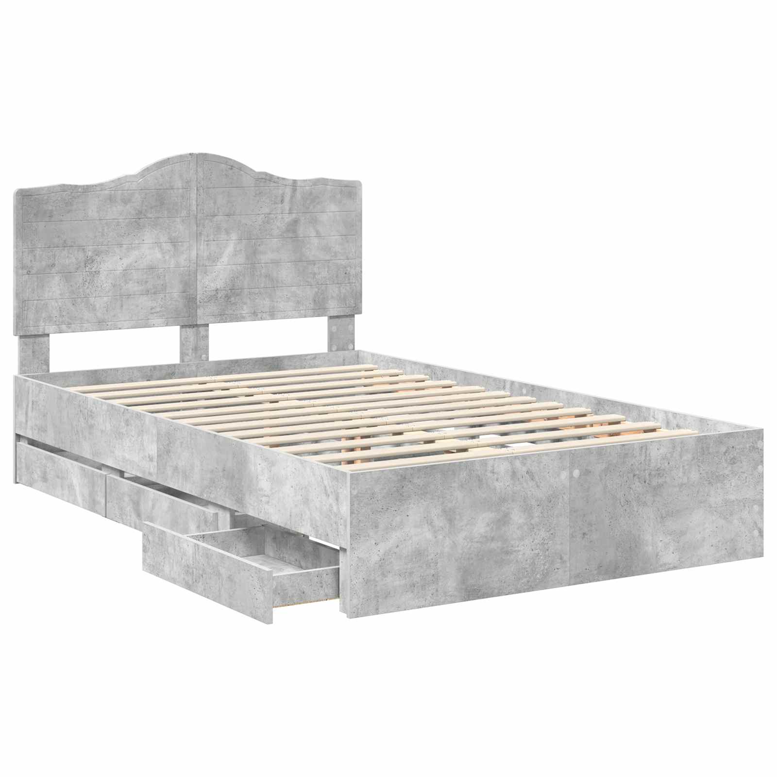 Sengestamme med skuff Betonggrå 120 x 200 cm Ingeniørtre