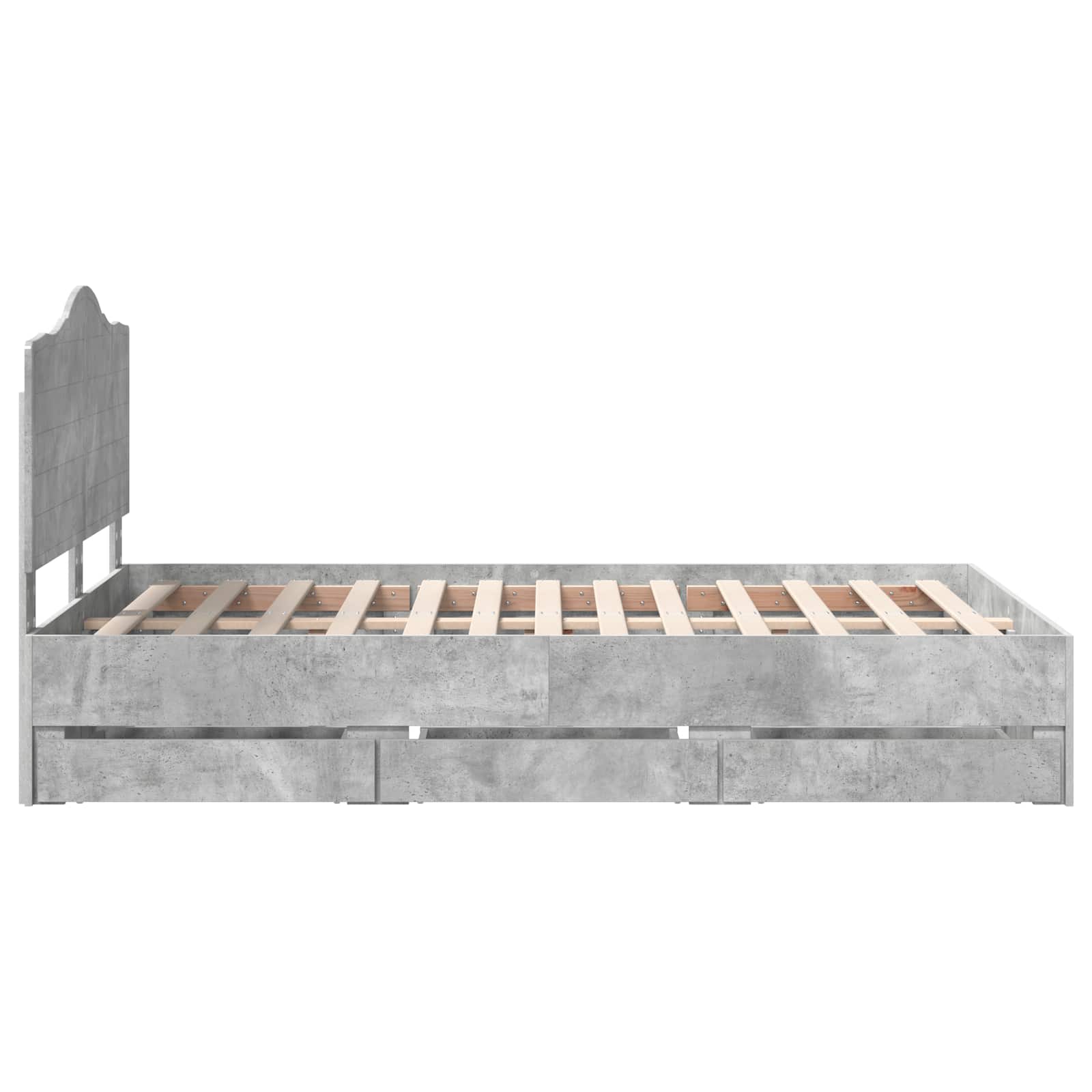 Sengestamme med skuff Betonggrå 120 x 200 cm Ingeniørtre