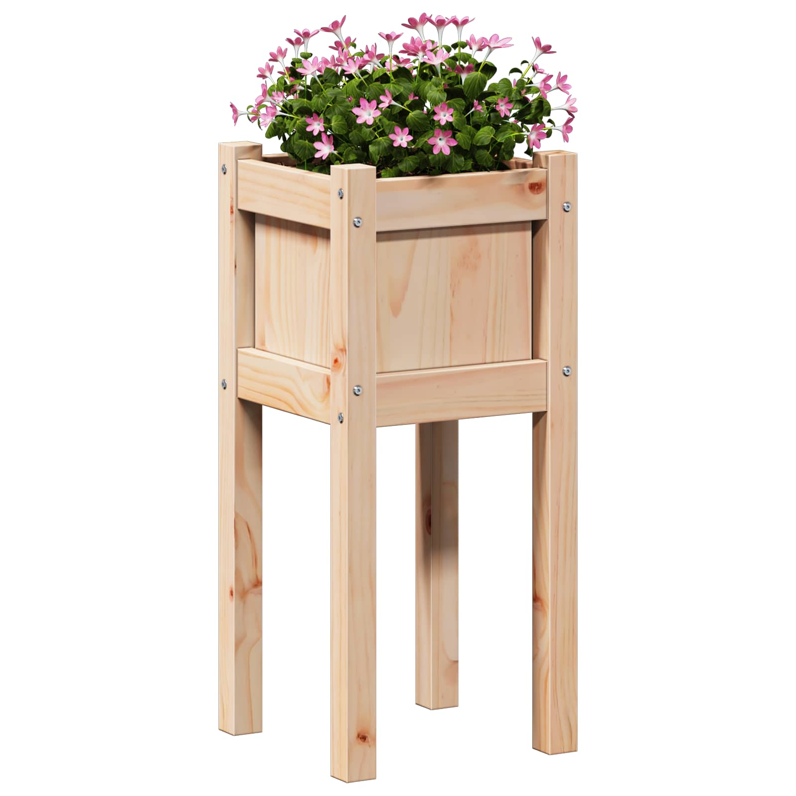 Hageblomsterpotte Natur 31 x 31 x 70 cm Massiv furu