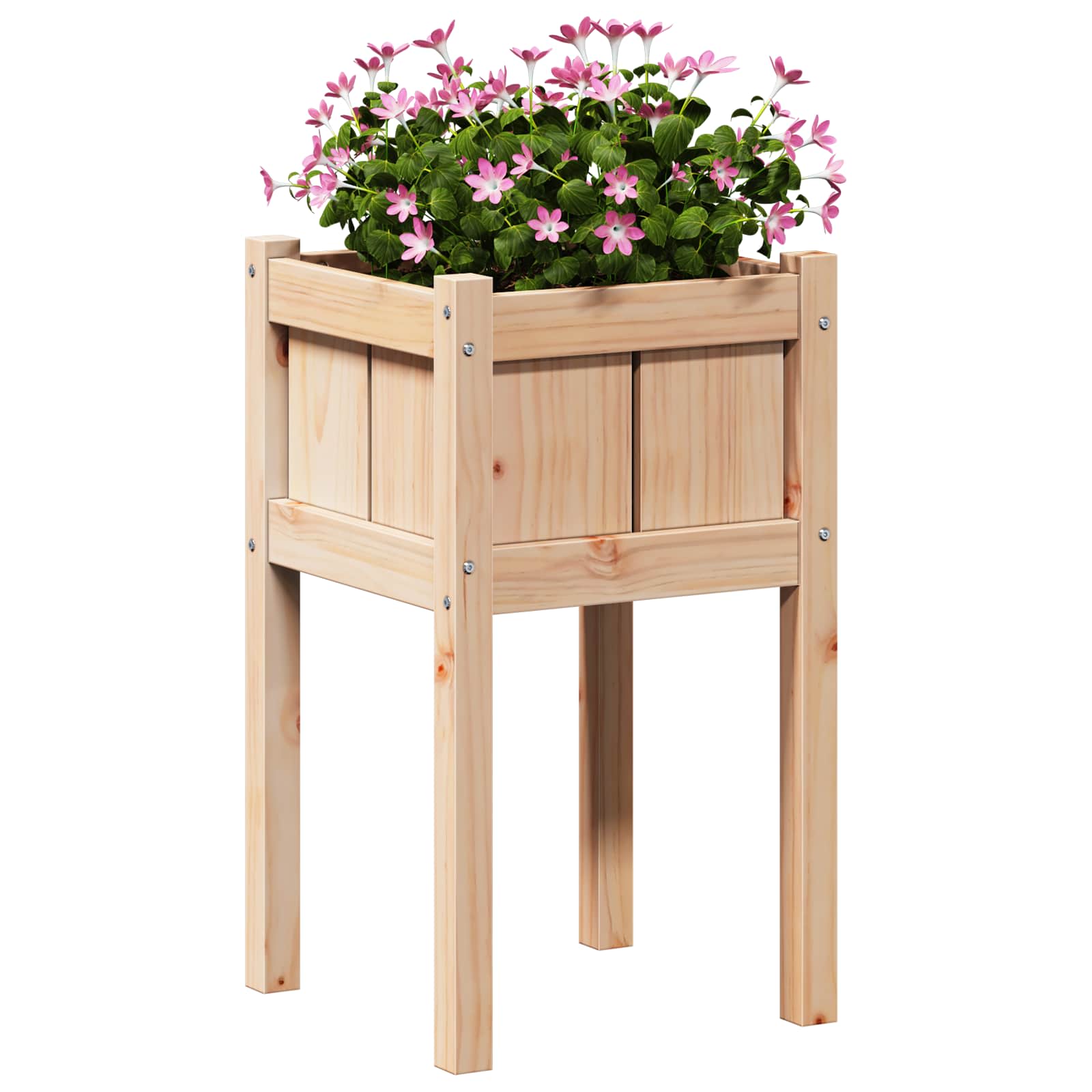 Hageblomsterpotte Natur 40 x 40 x 70 cm Massiv furu