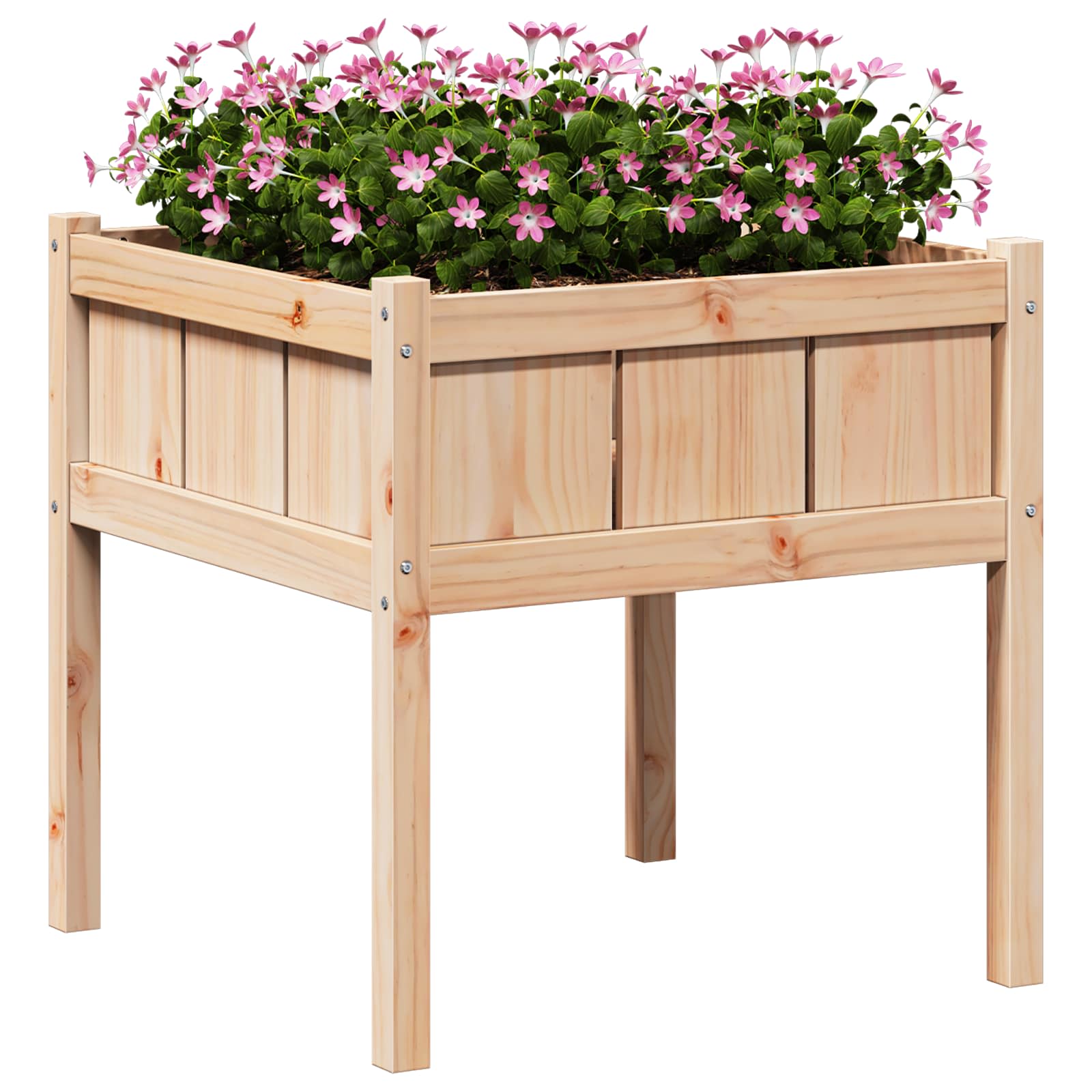 Hageblomsterpotte Natur 70 x 70 x 70 cm Massiv furu