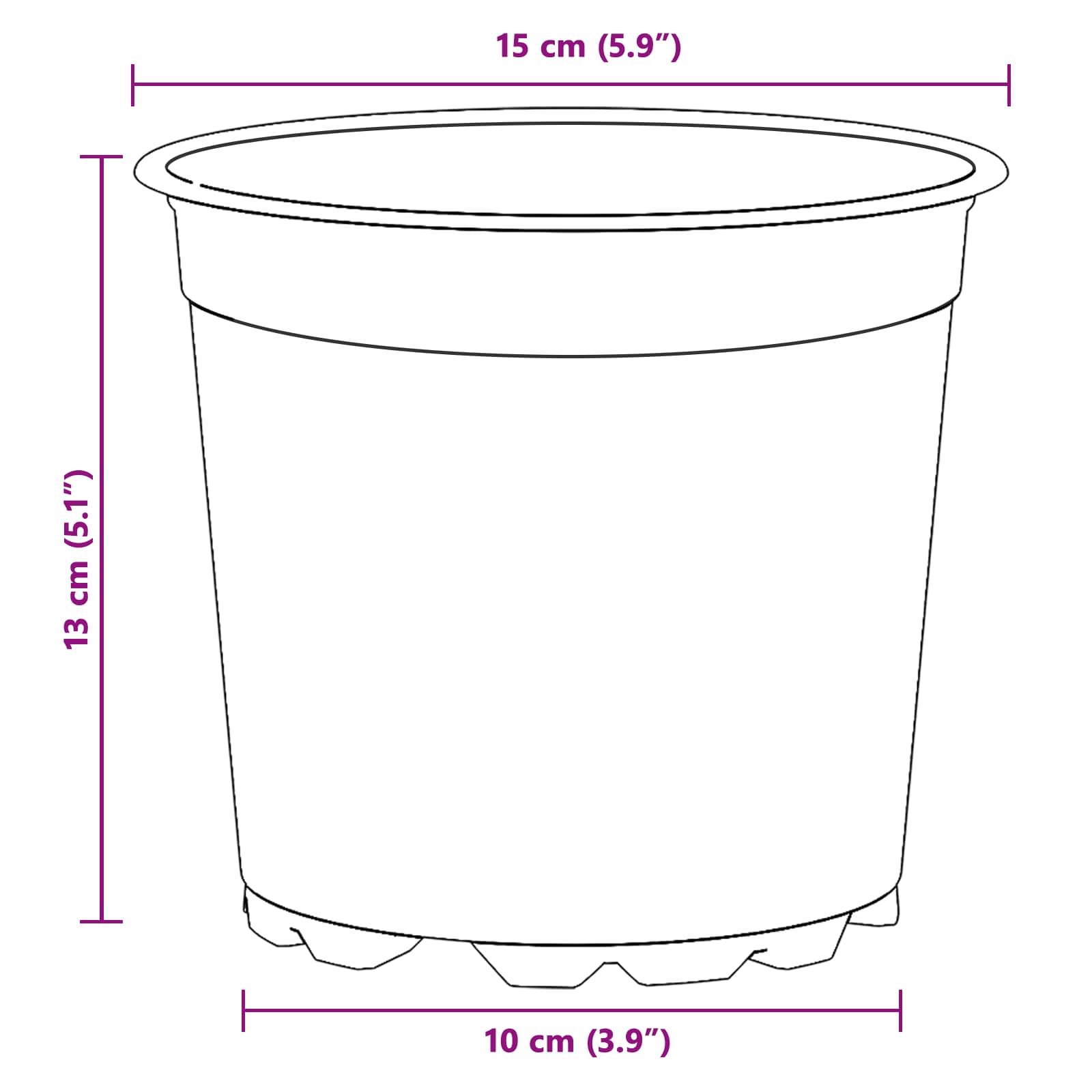 Blomsterpotte 100 pcs Keramikk Ø 15 x 12.5 cm Plast