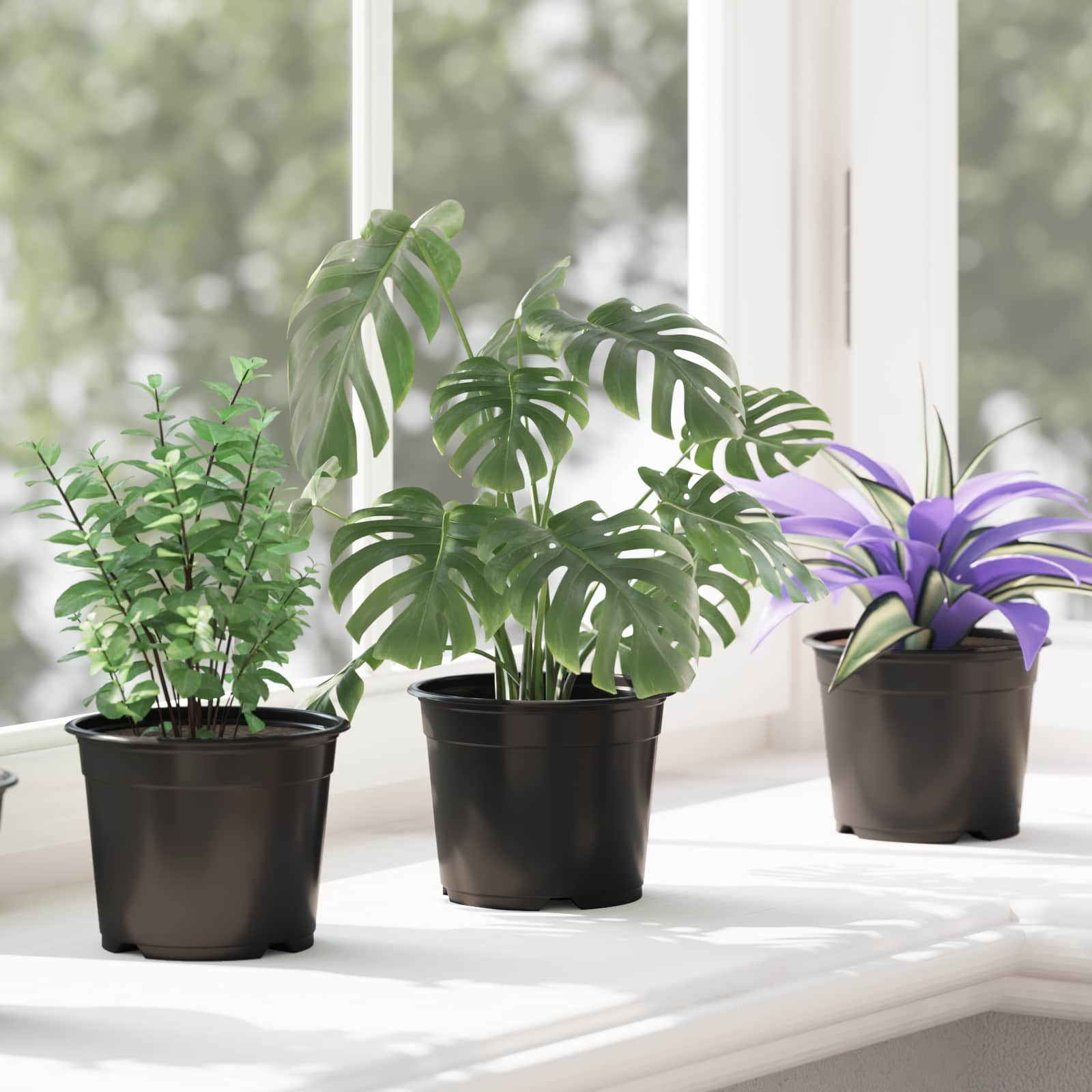 Blomsterpotte 100 pcs Svart Ø 15 x 12.5 cm Plast