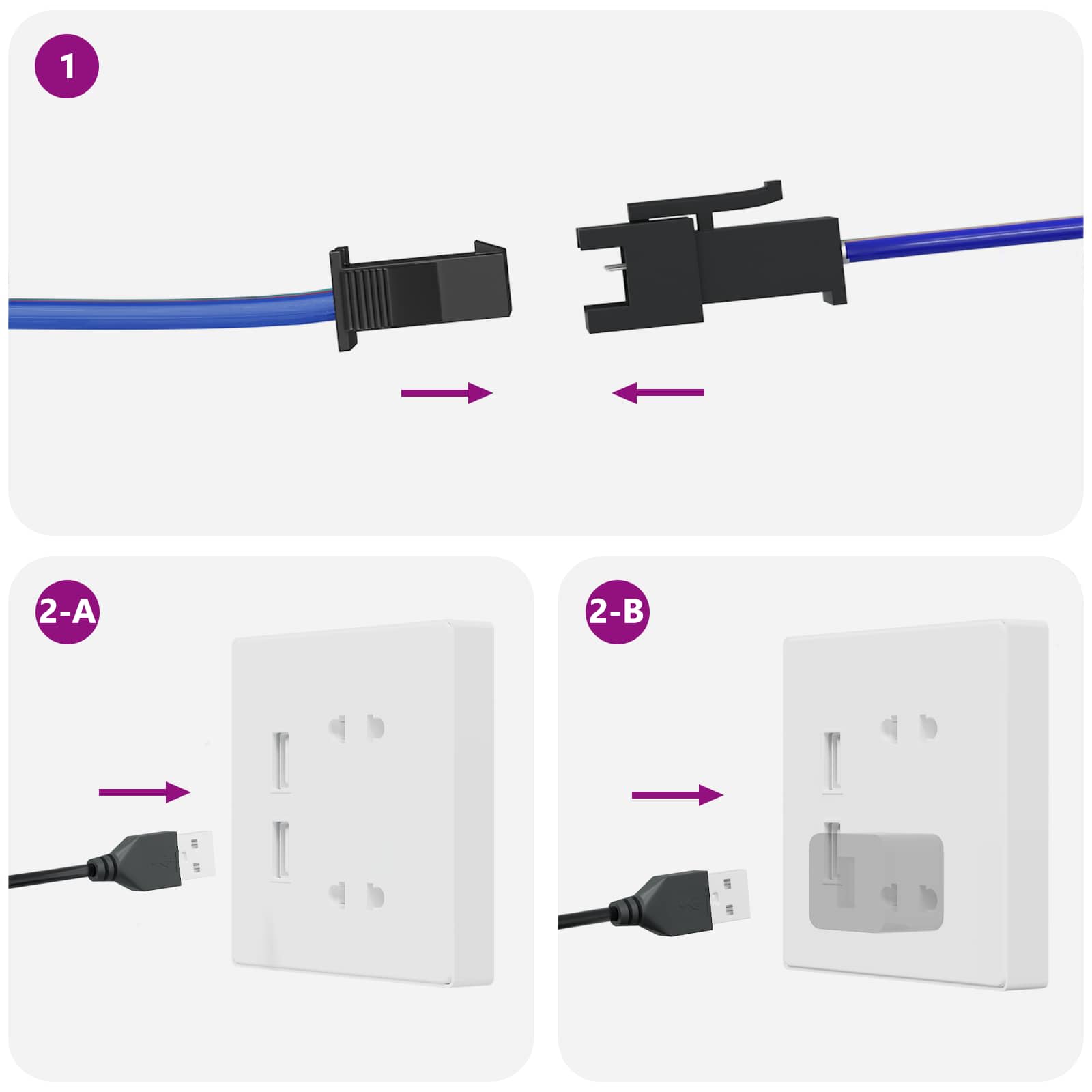 LED Stripe 4 pcs Svart og gjennomsiktig 300 cm Kobber og plast