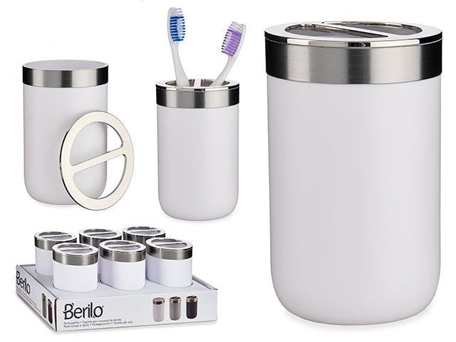 Hvit tannbørsteholder i rustfritt stål - Hjem & Fritidsshoppen.no