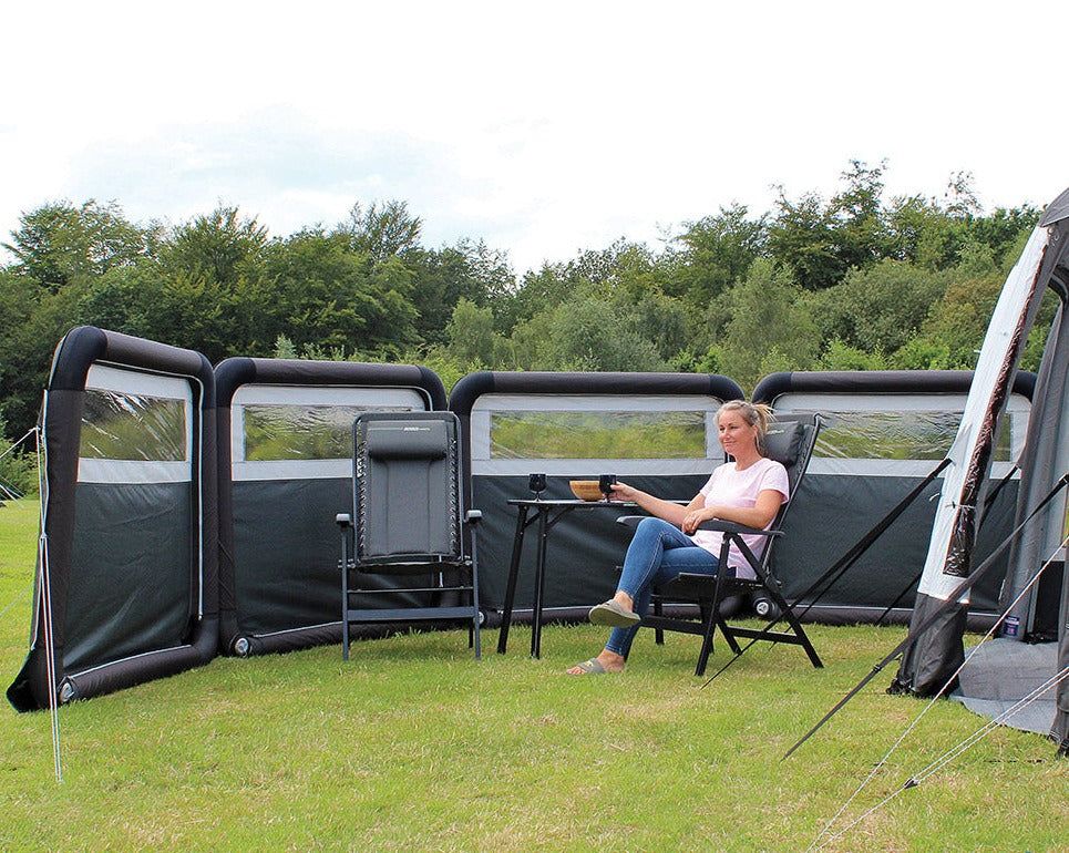 Levegg Oxygen Windbreak 500x140cm grå - med pumpe - begrenset antall igjen på lager - Hjem & Fritidsshoppen.no